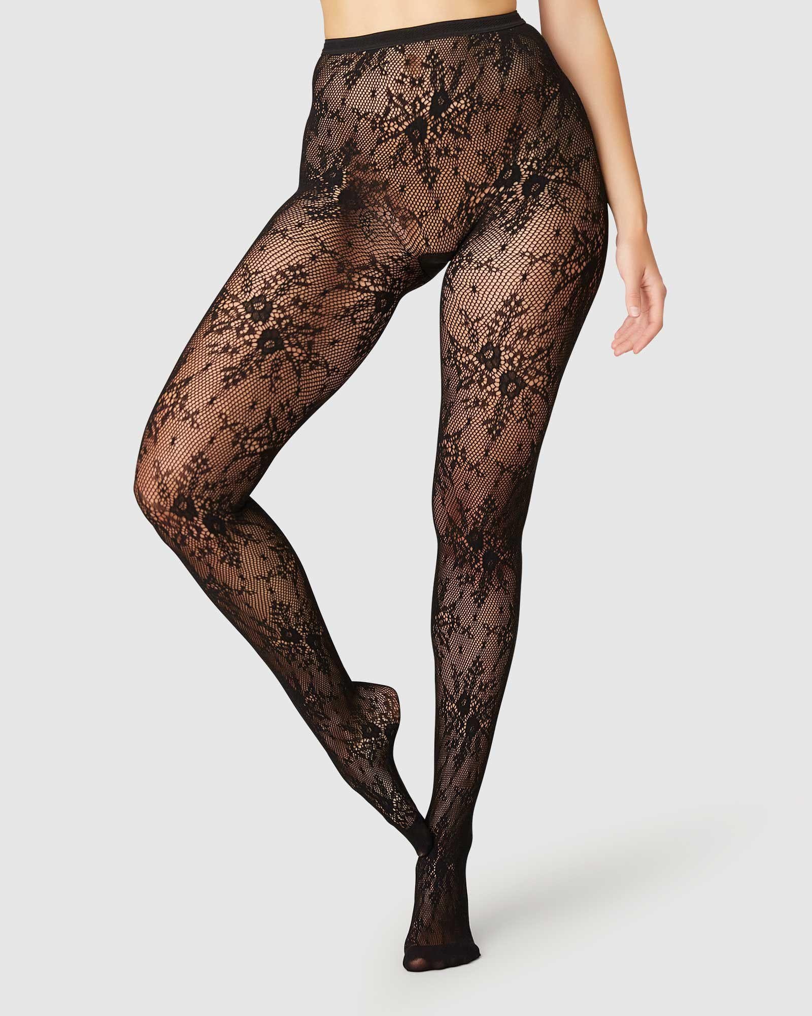 Rosa Lace Tights made by Swedish Stockings