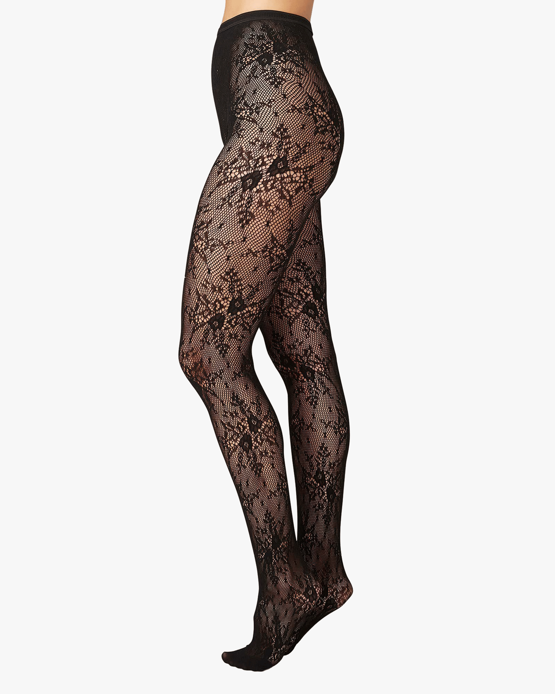 Rosa Lace Tights made by Swedish Stockings