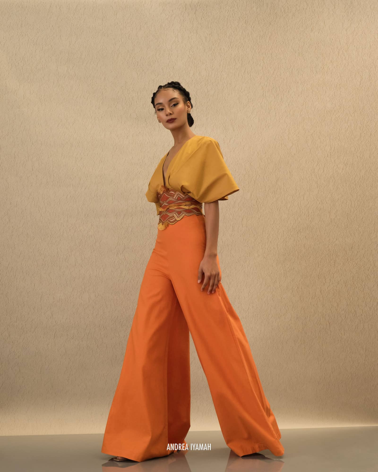 ILO PANTS - CLAY in Orange made by Andrea Iyamah