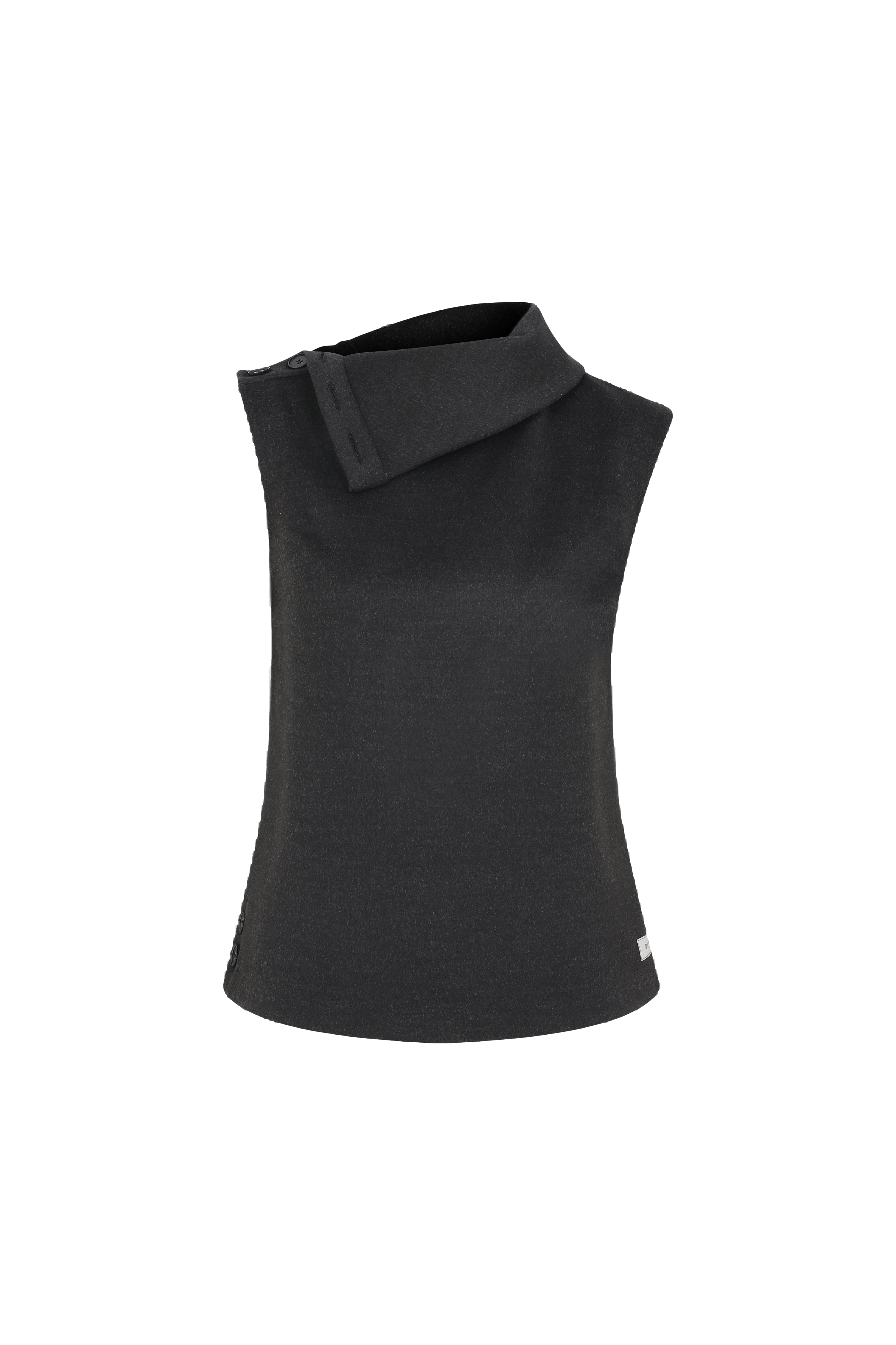 Geena Sleeveless  Roll-Neck Top in Black made by Nazli Ceren