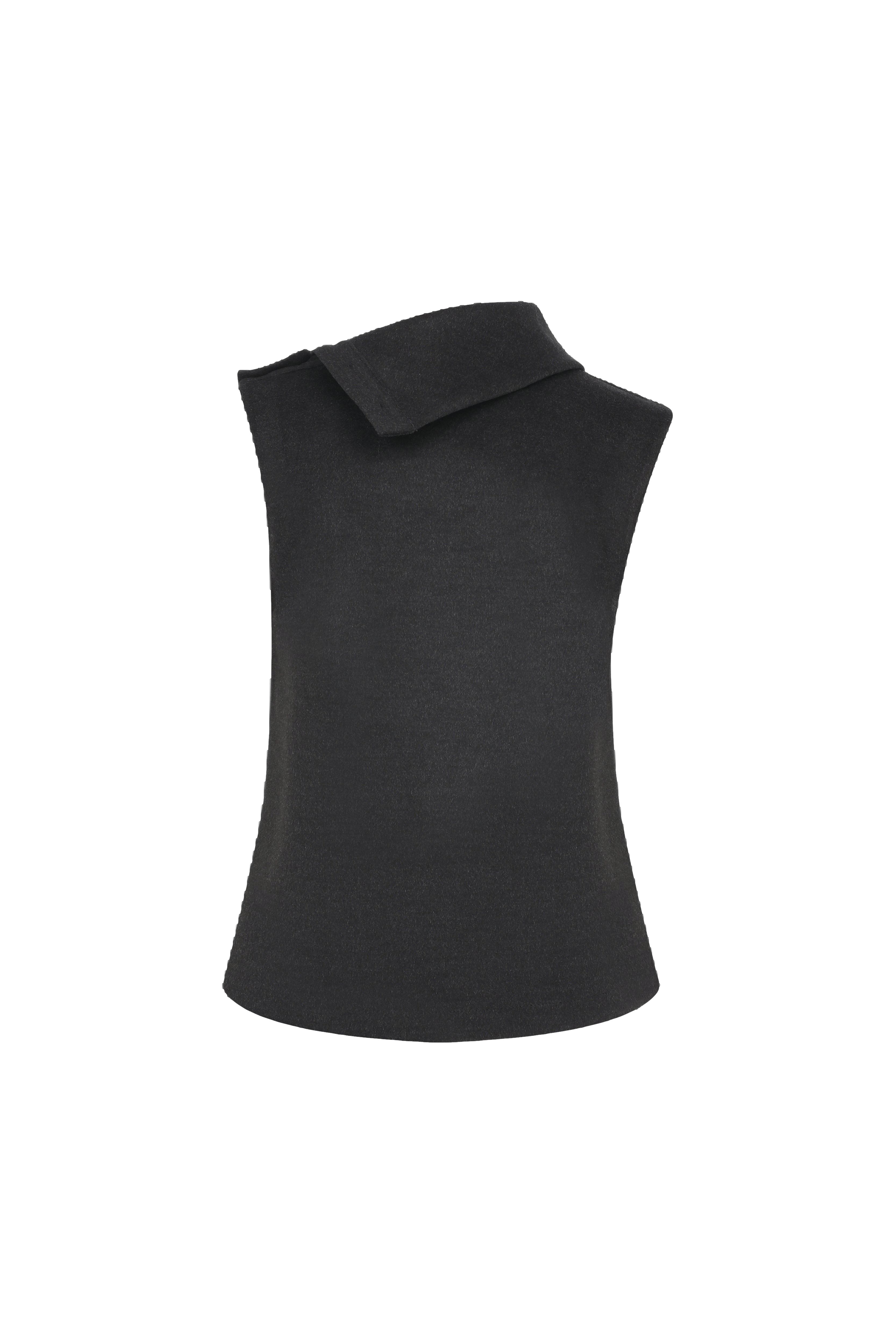 Geena Sleeveless  Roll-Neck Top in Black made by Nazli Ceren