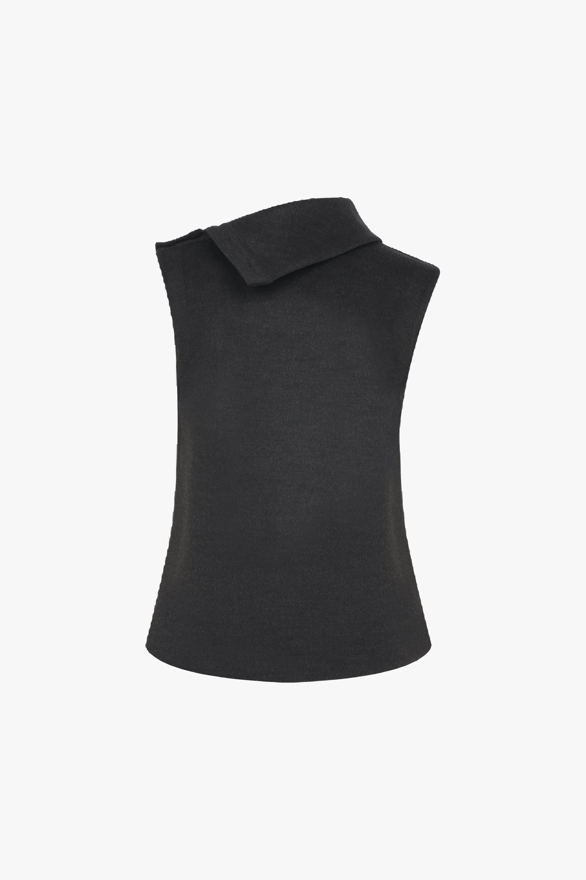 Geena Sleeveless Roll-Neck Top in Black made by Nazli Ceren