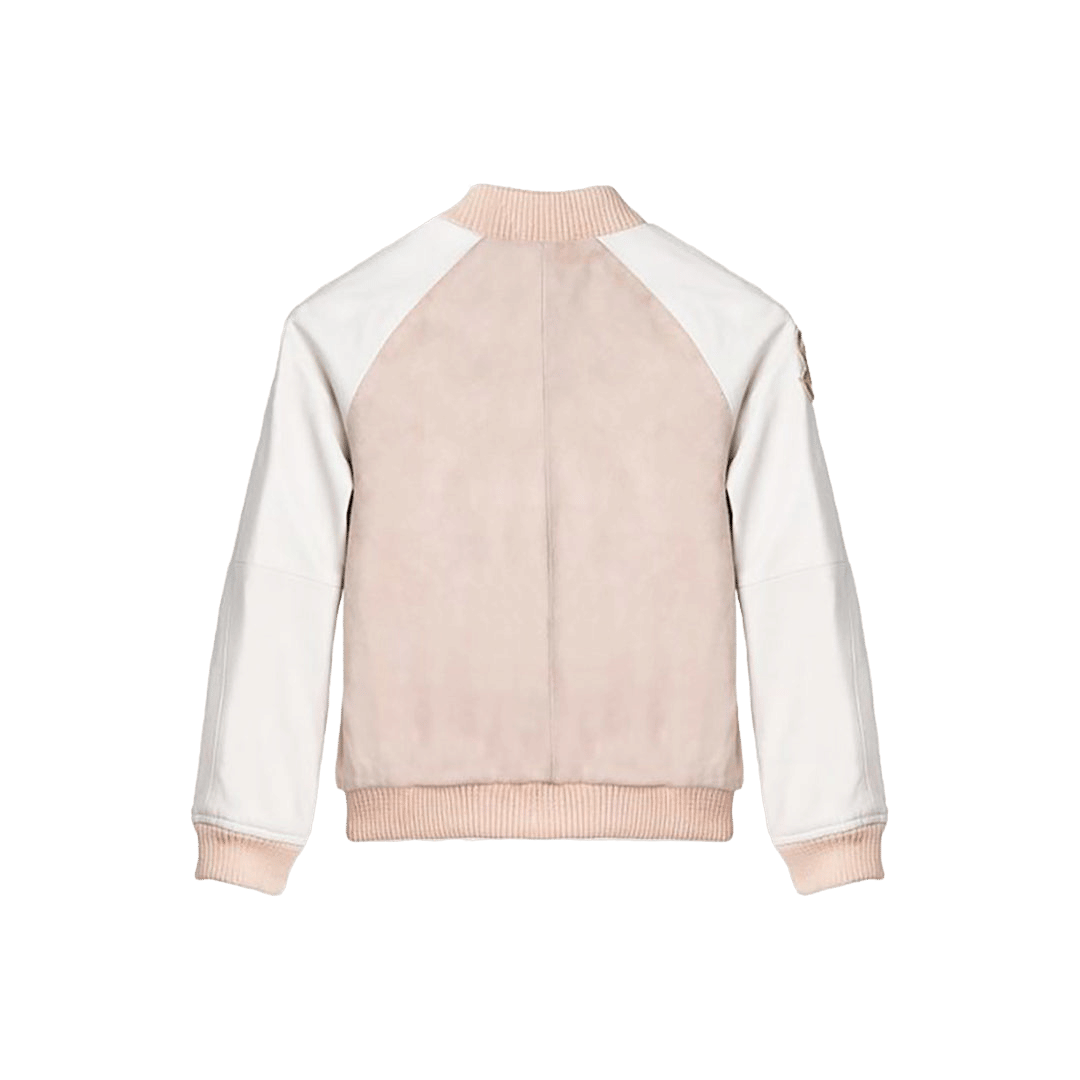 Hanna Leather Bomber Jacket - Blush made by SEMSEM