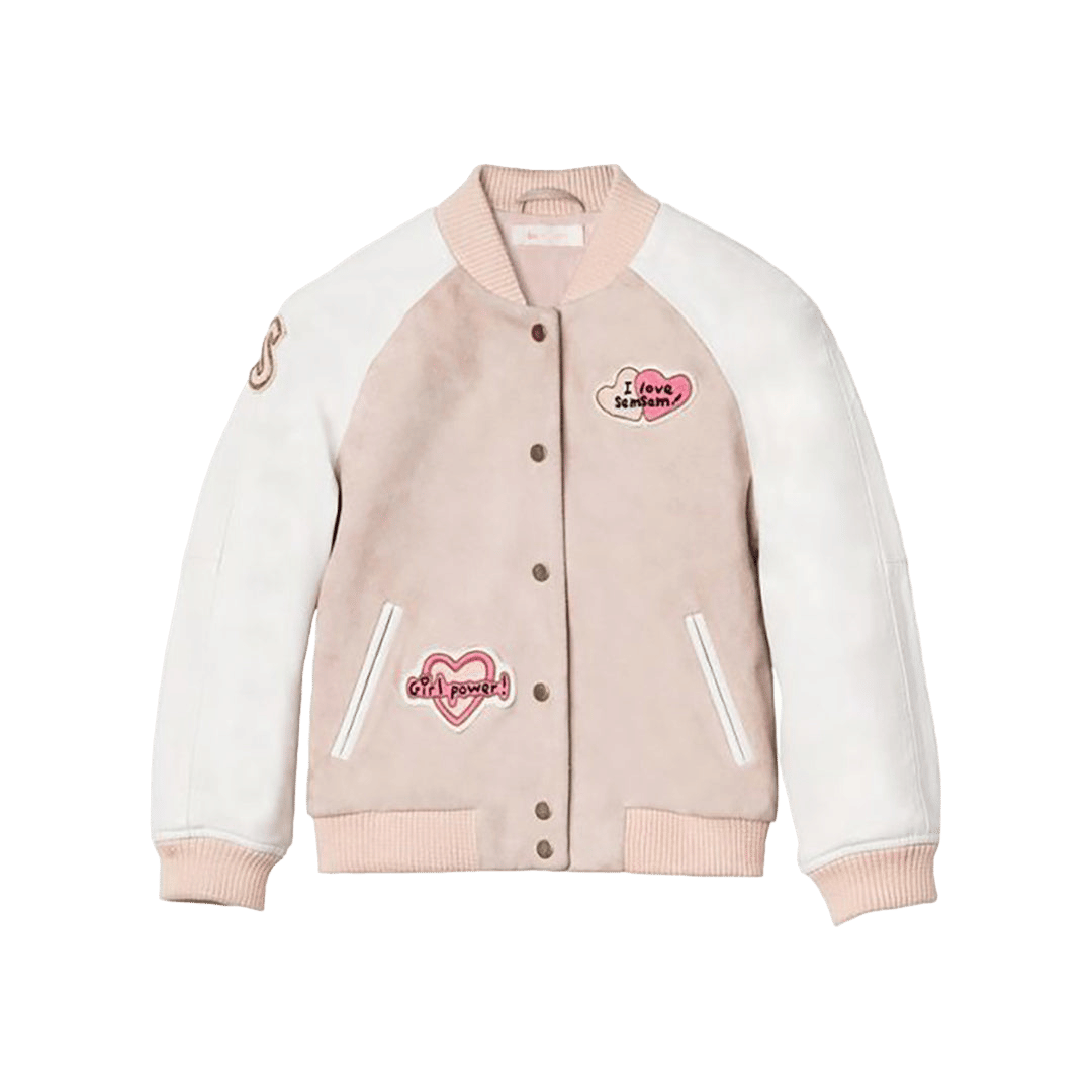 Hanna Leather Bomber Jacket - Blush made by SEMSEM