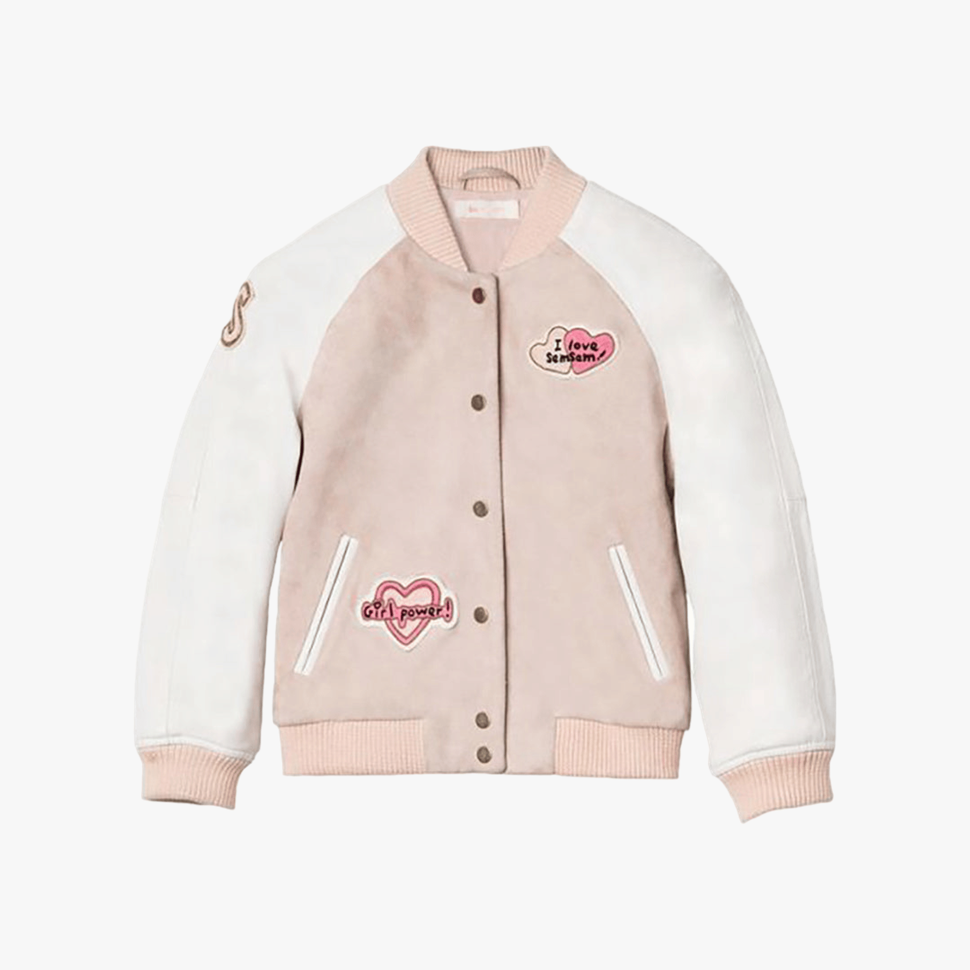Hanna Leather Bomber Jacket - Blush made by SEMSEM