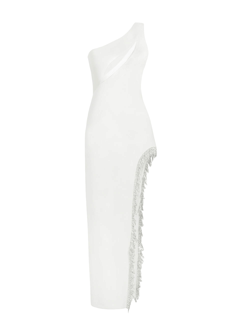 Leyla white crystal embellished midi dress made by Monika Dimova