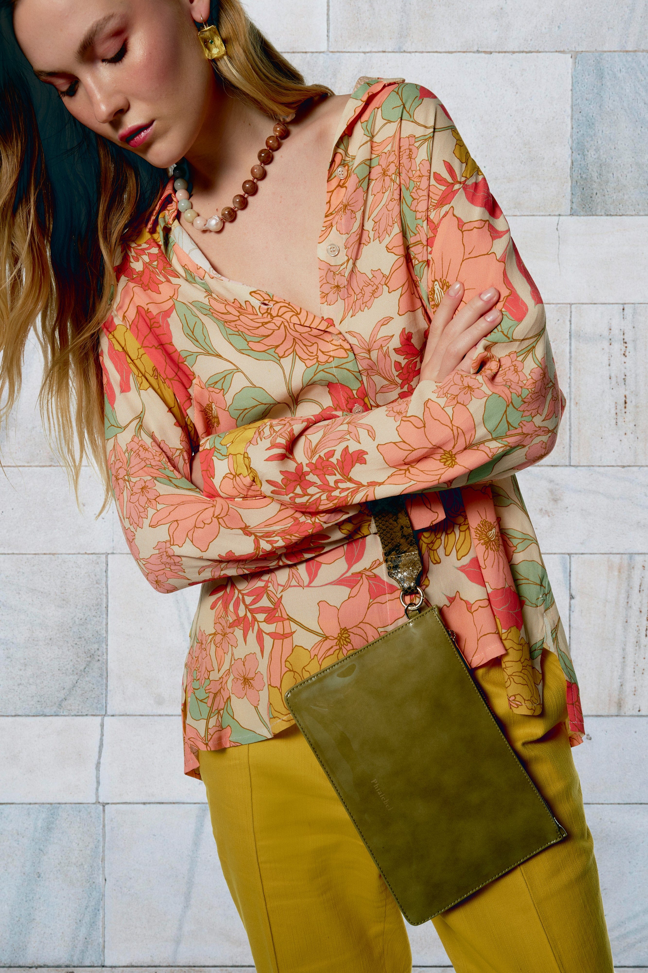 Green patent leather mini wallet made by Phialebel