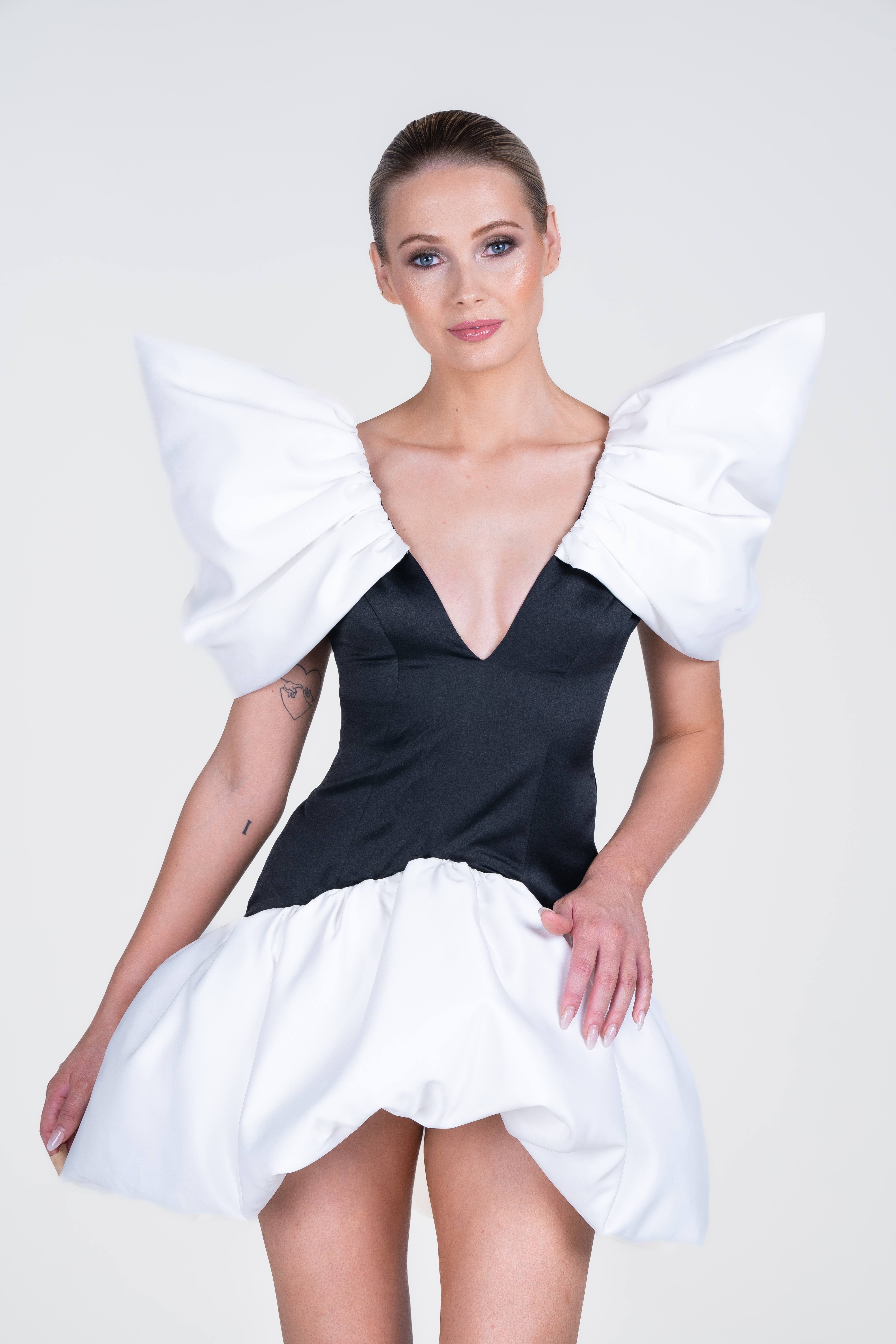 Monochrome Dress made by JUSTIN TONG