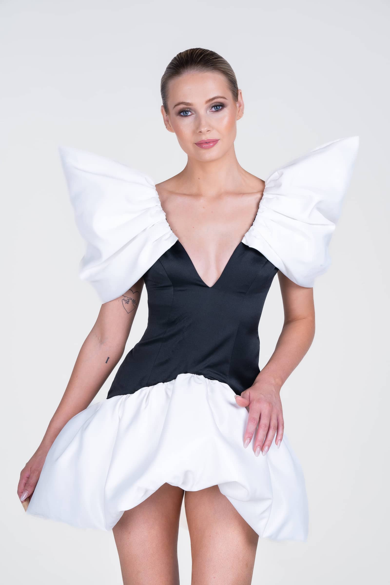 Monochrome Dress made by JUSTIN TONG