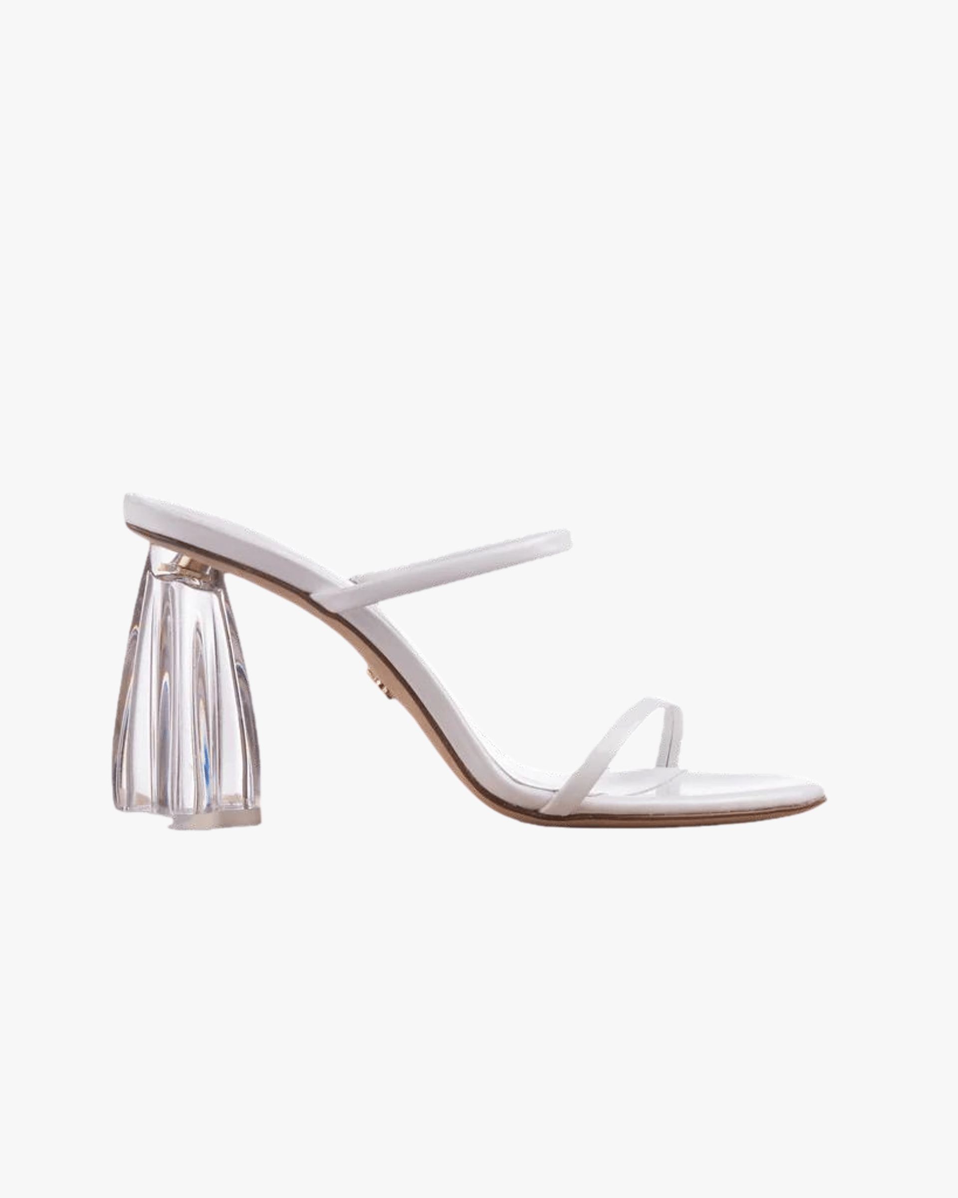 Fiorellini Glass Heel 95 White Patent in White made by ATANA