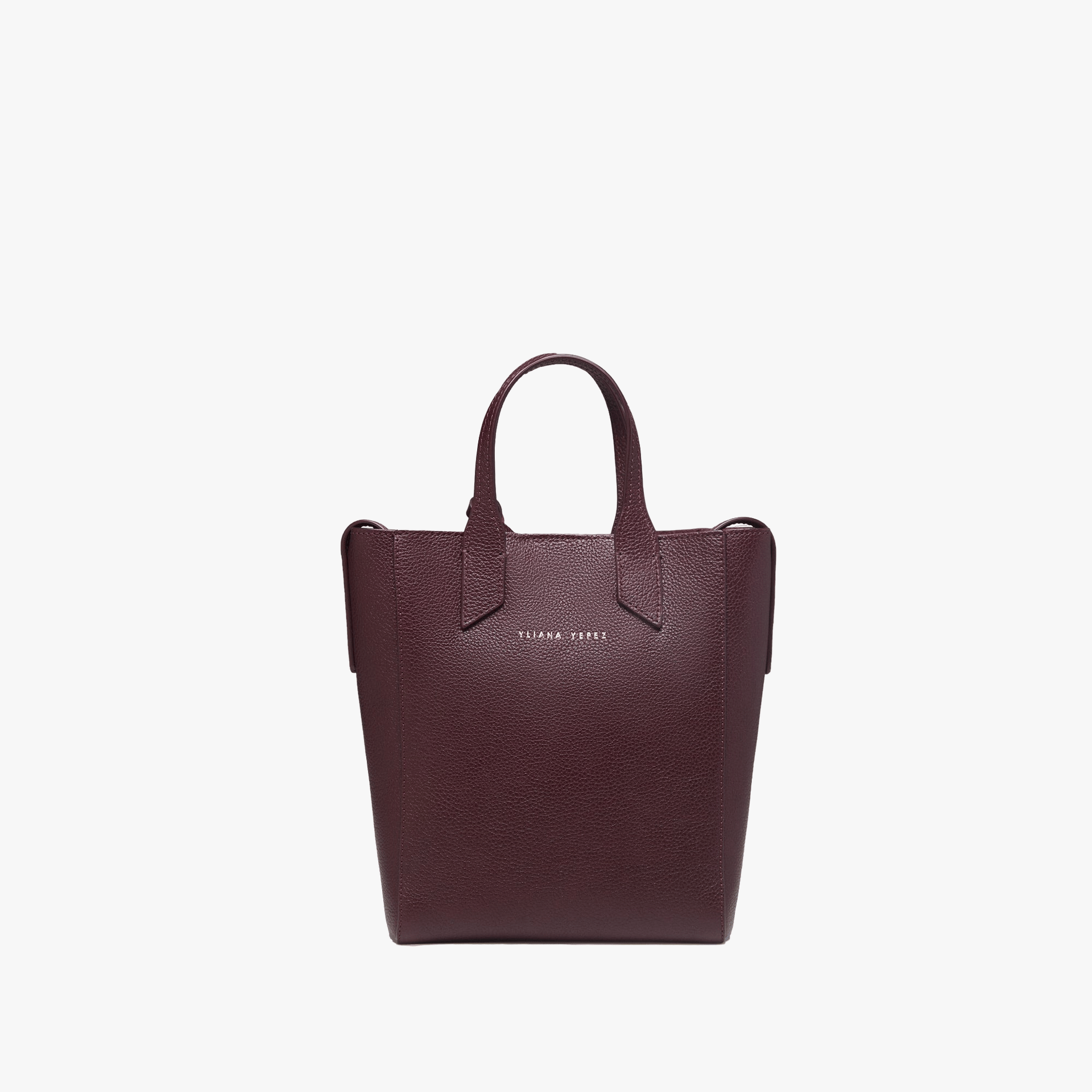 Mini Sarah Bordeaux tote made by Yliana Yepez
