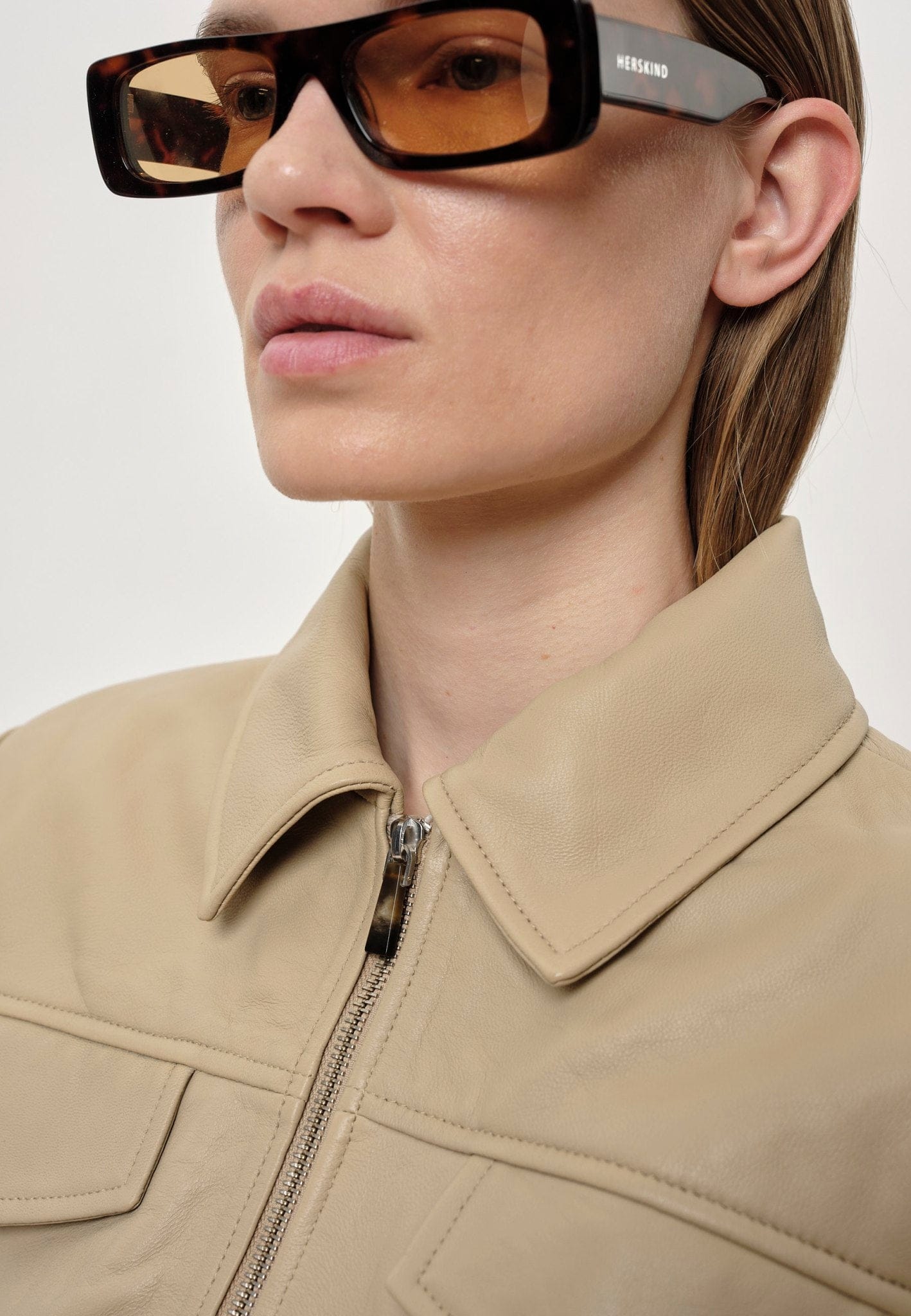 Joelle Leather Jacket - Creme made by HERSKIND
