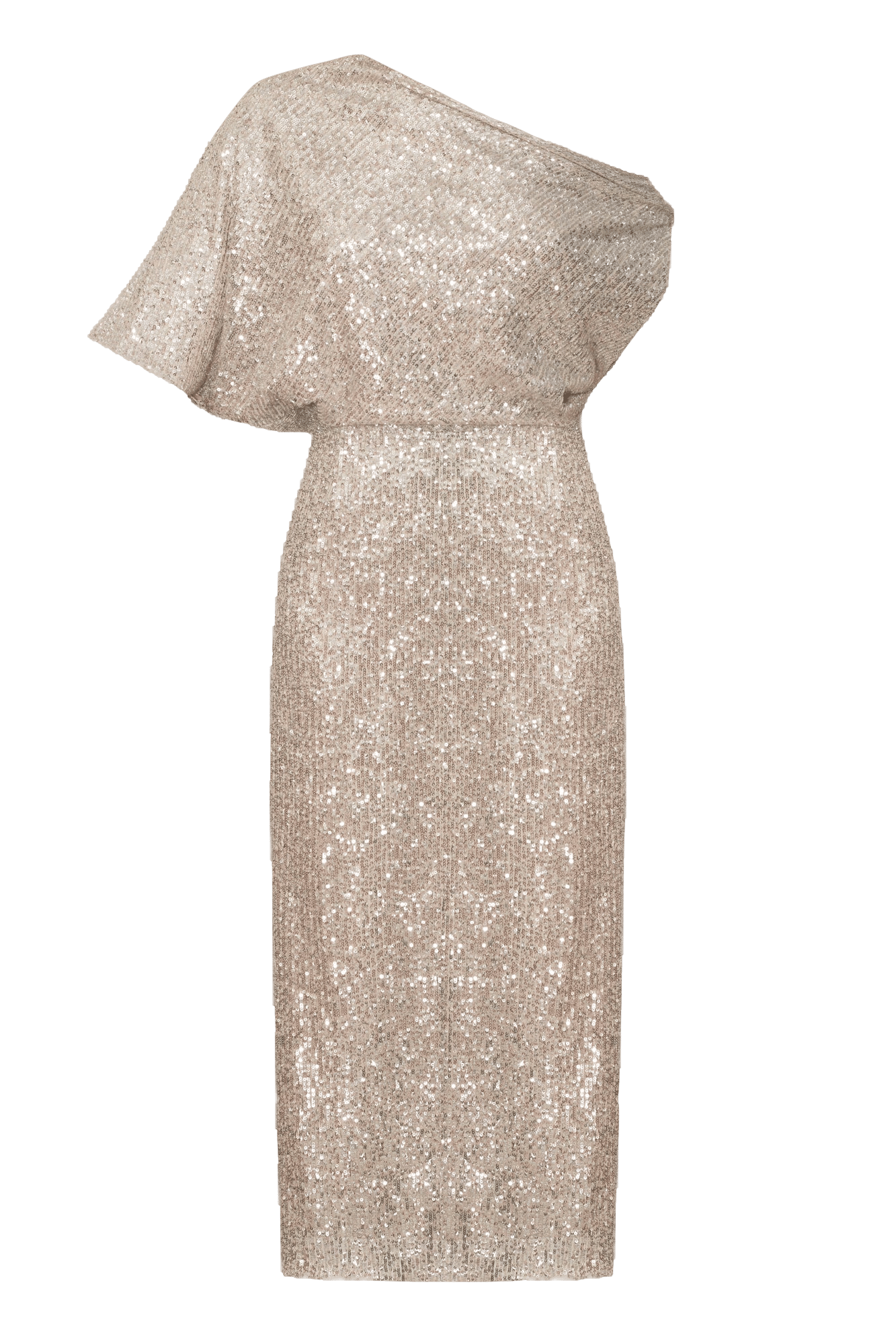 MARGO silver sequin asymmetric midi dress made by UNDRESS