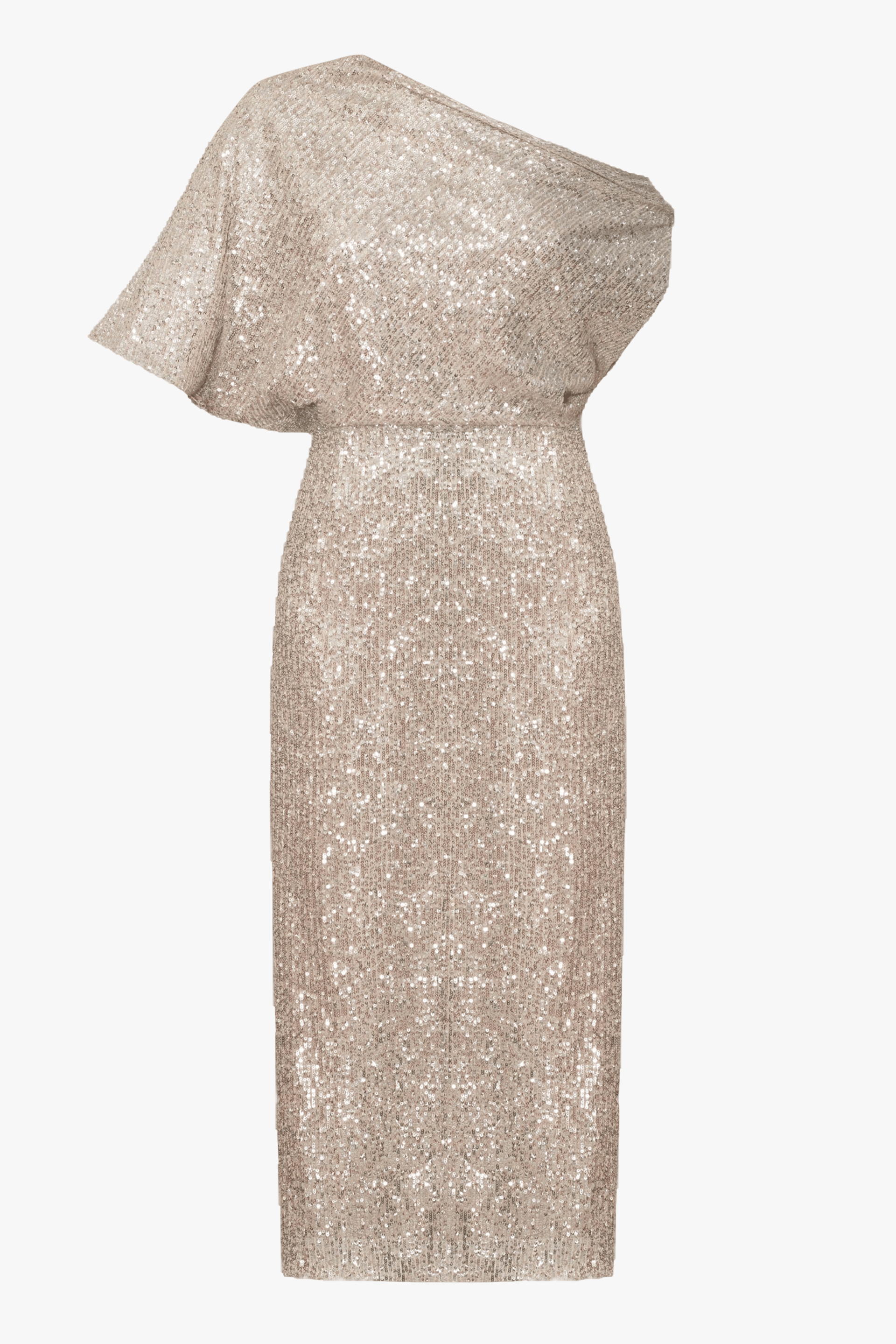 MARGO silver sequin asymmetric midi dress made by UNDRESS
