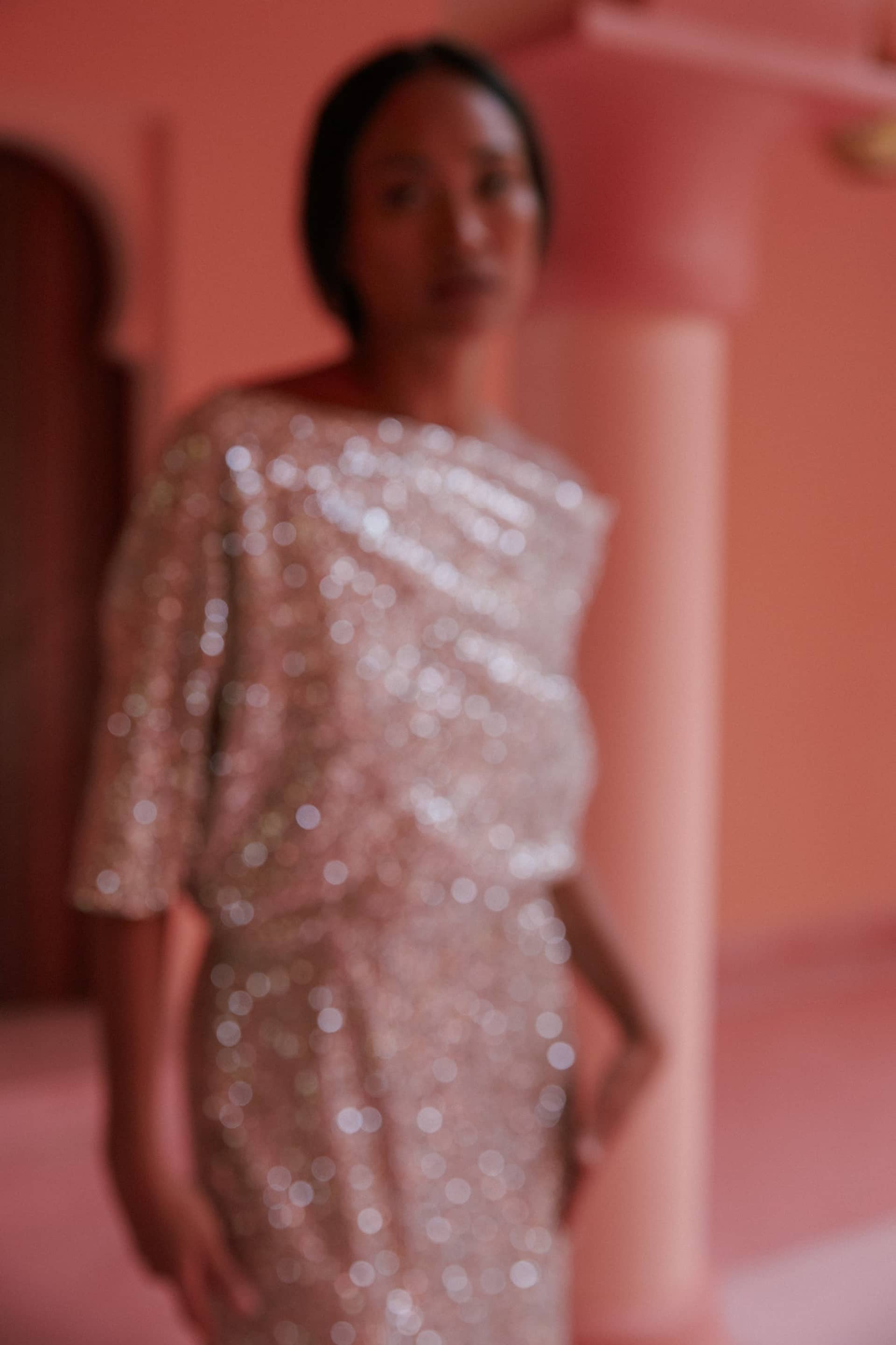 MARGO silver sequin asymmetric midi dress made by UNDRESS