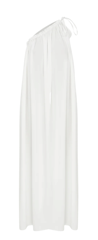Chrissy One Shoulder Dress in White made by Nazli Ceren