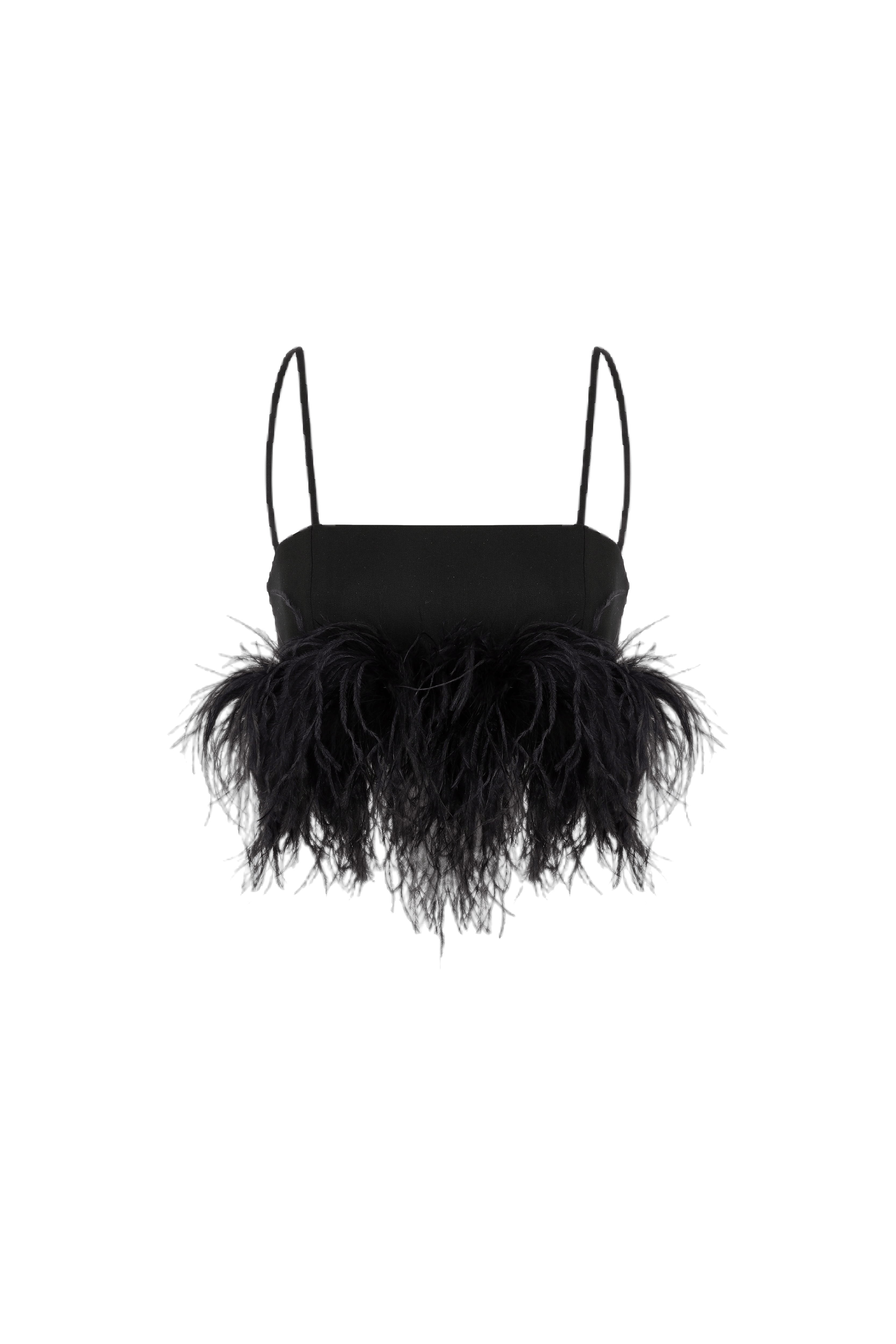 Till - Feather Trimmed Crop Top made by ILA