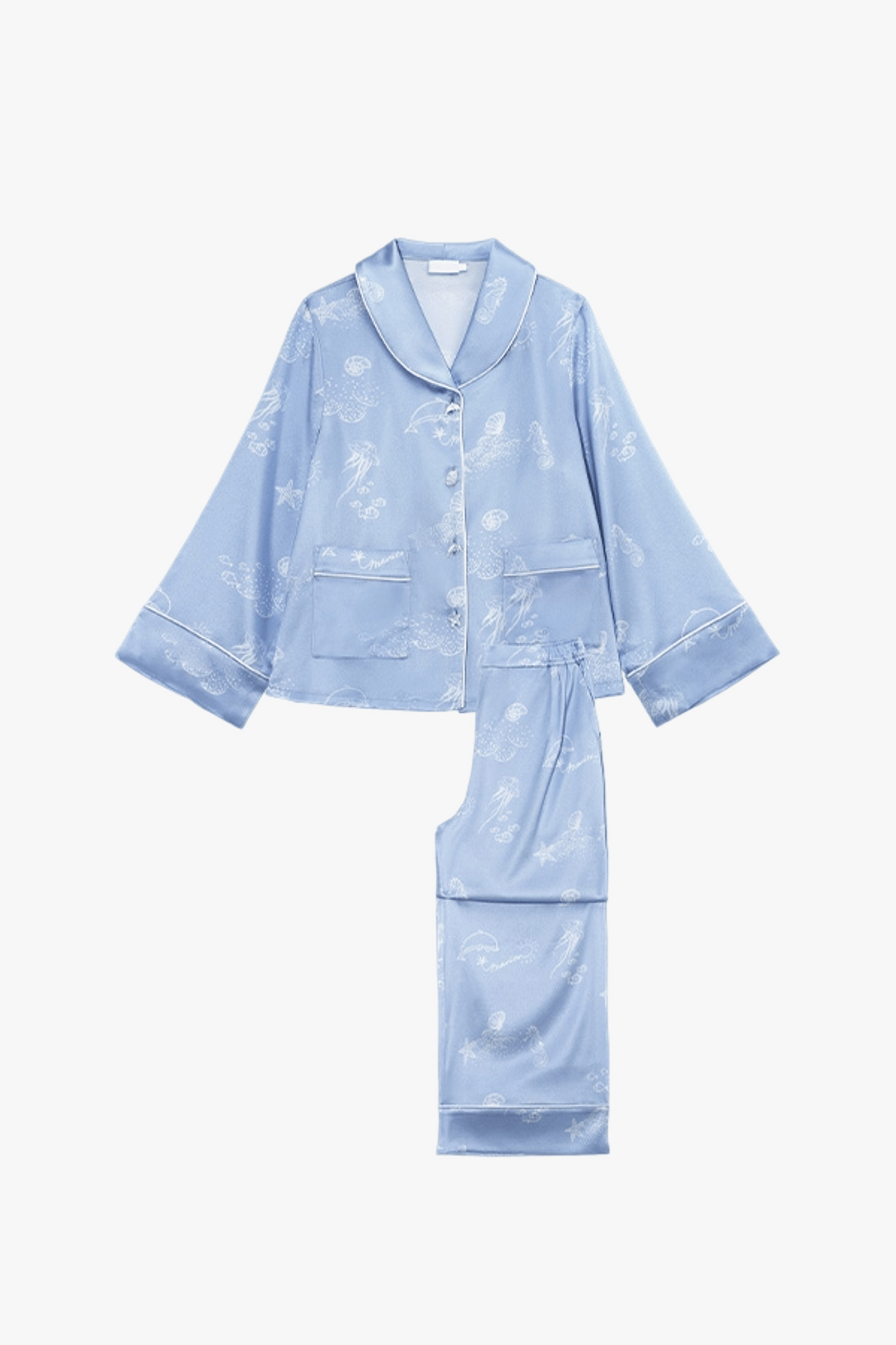 Ocean Blue Kid's Pajama Set made by MANITO