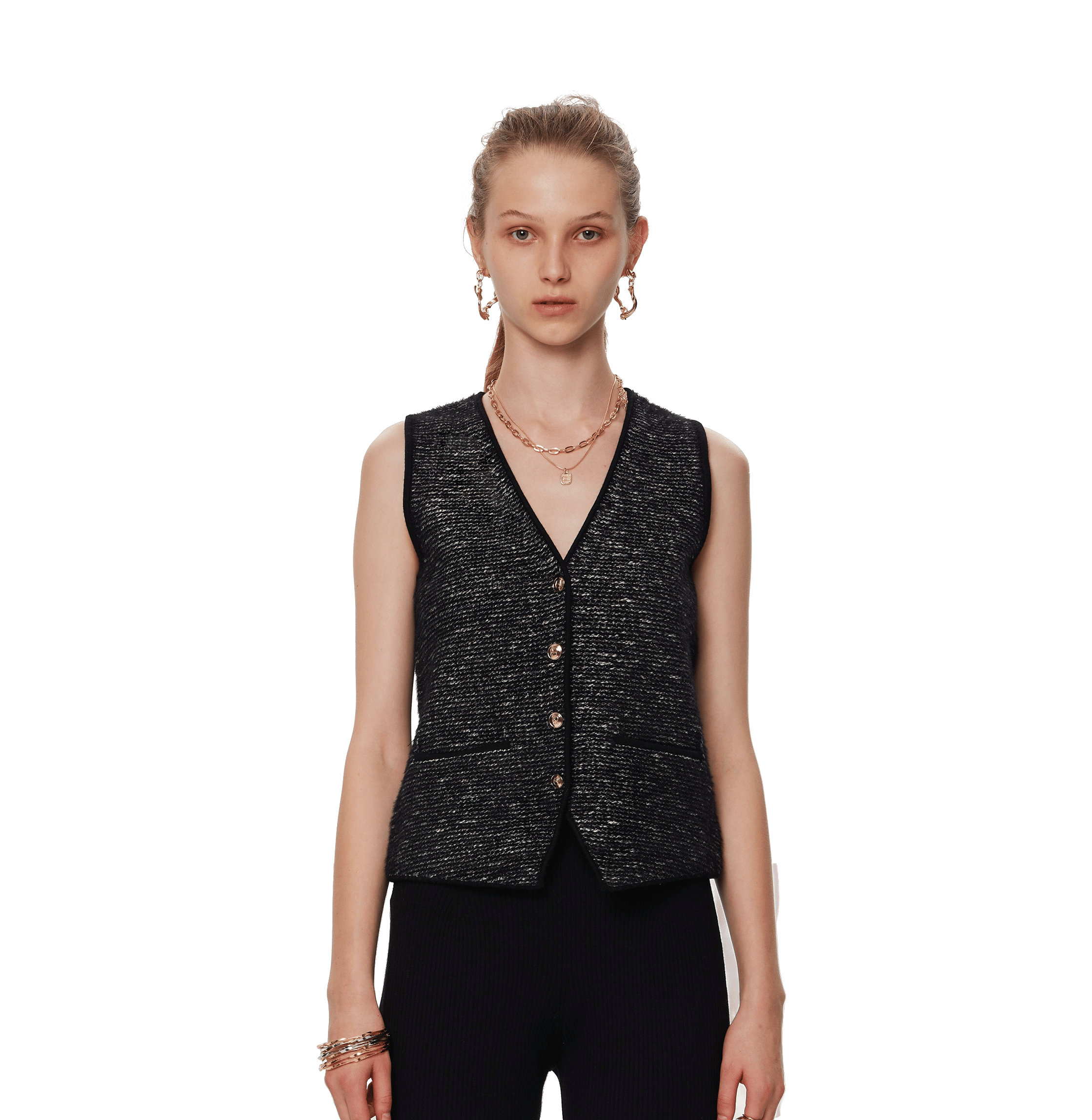 BOUCLÉ JACQUARD WAISTCOAT made by CRUSH Collection