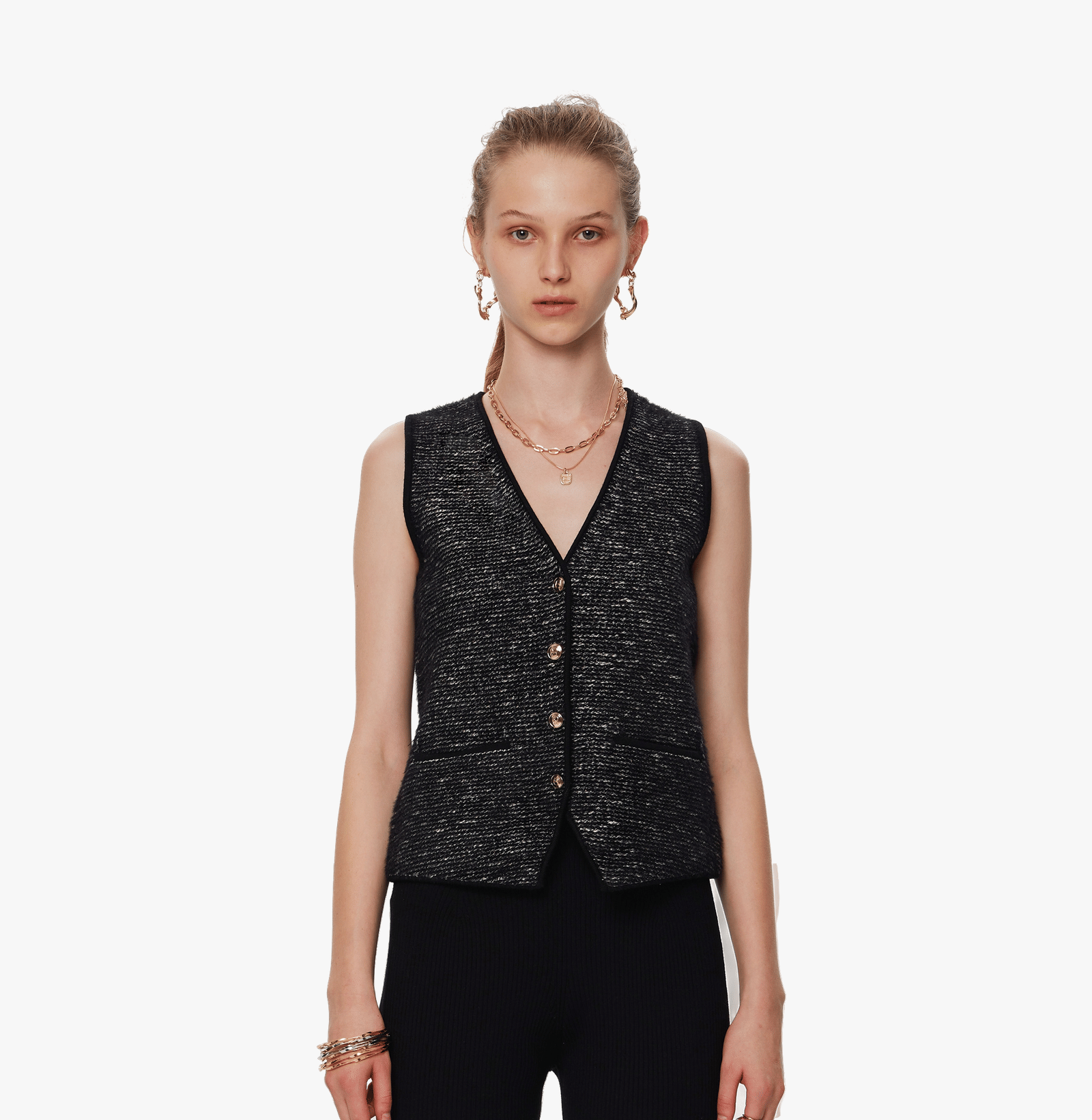 BOUCLÉ JACQUARD WAISTCOAT made by CRUSH Collection