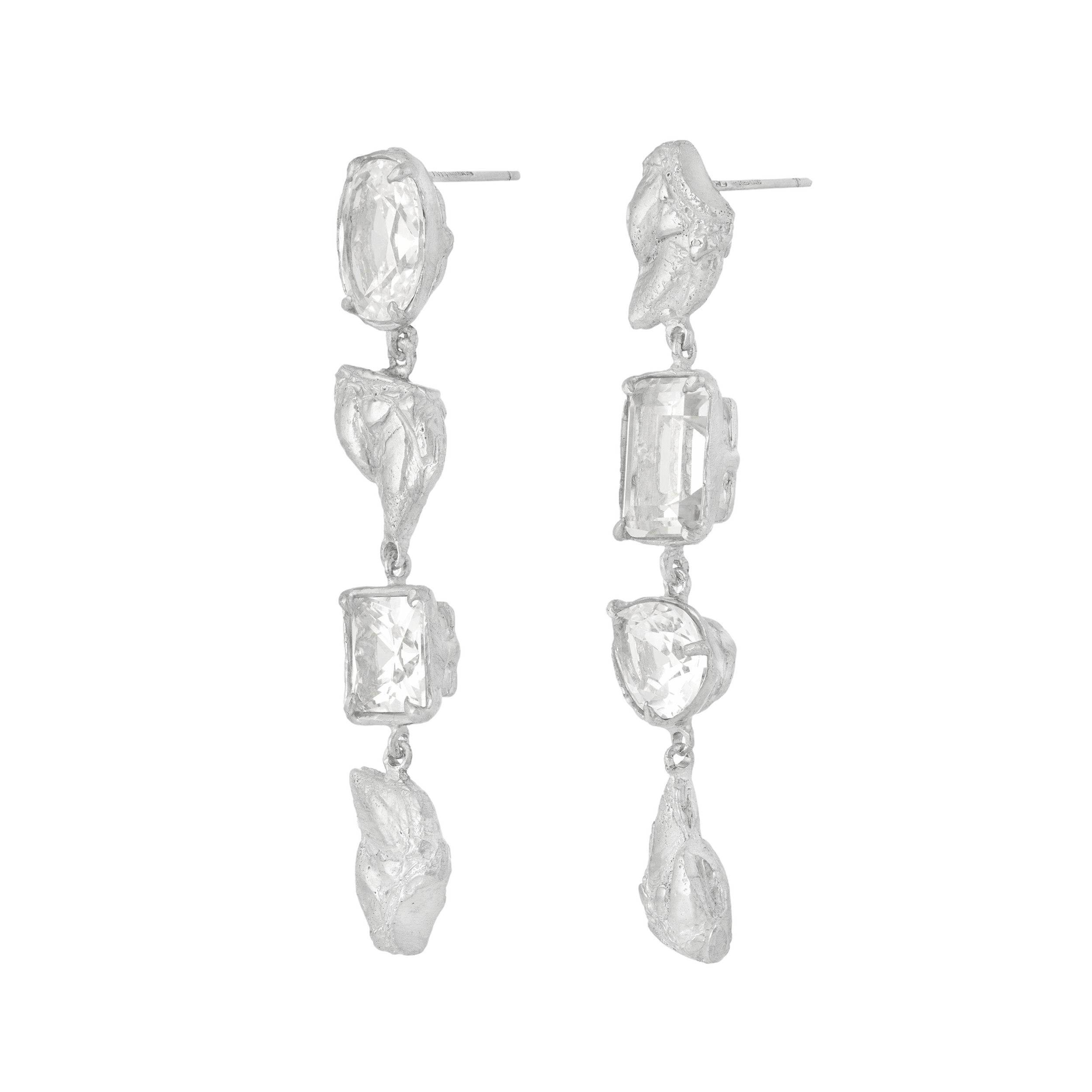 Sami White Sapphire Argenti Earrings made by Loveness Lee