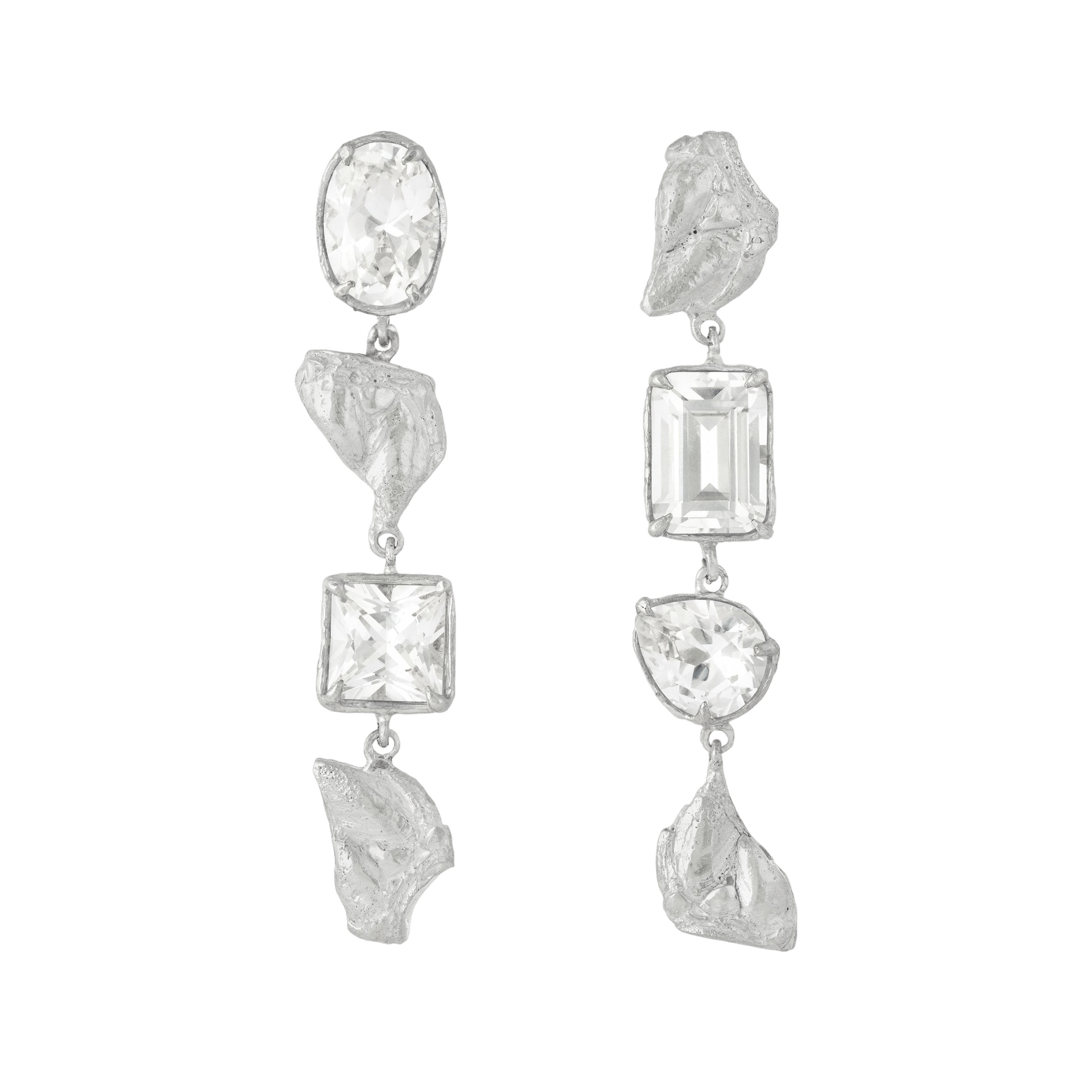 Sami White Sapphire Argenti Earrings made by Loveness Lee