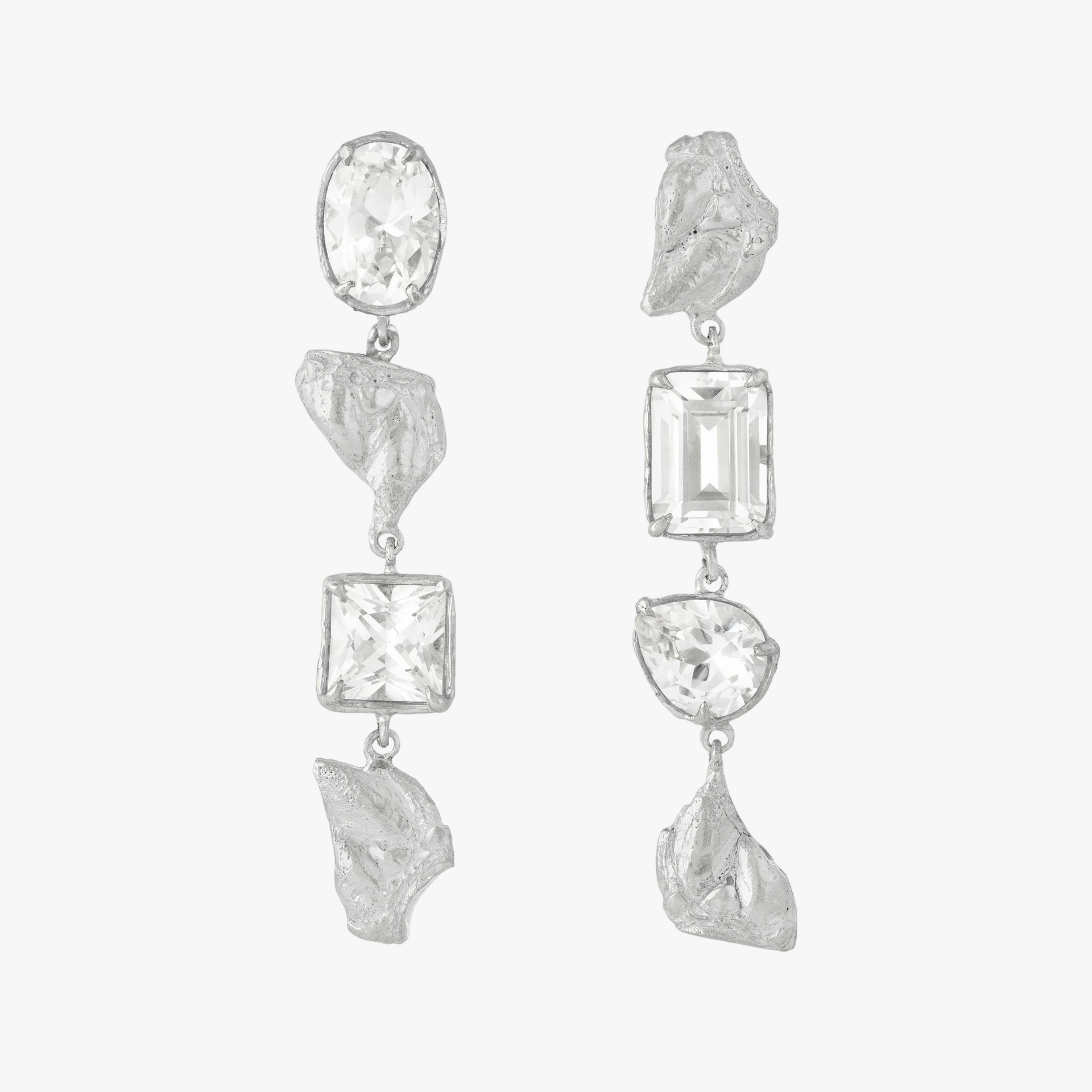 Sami White Sapphire Argenti Earrings made by Loveness Lee