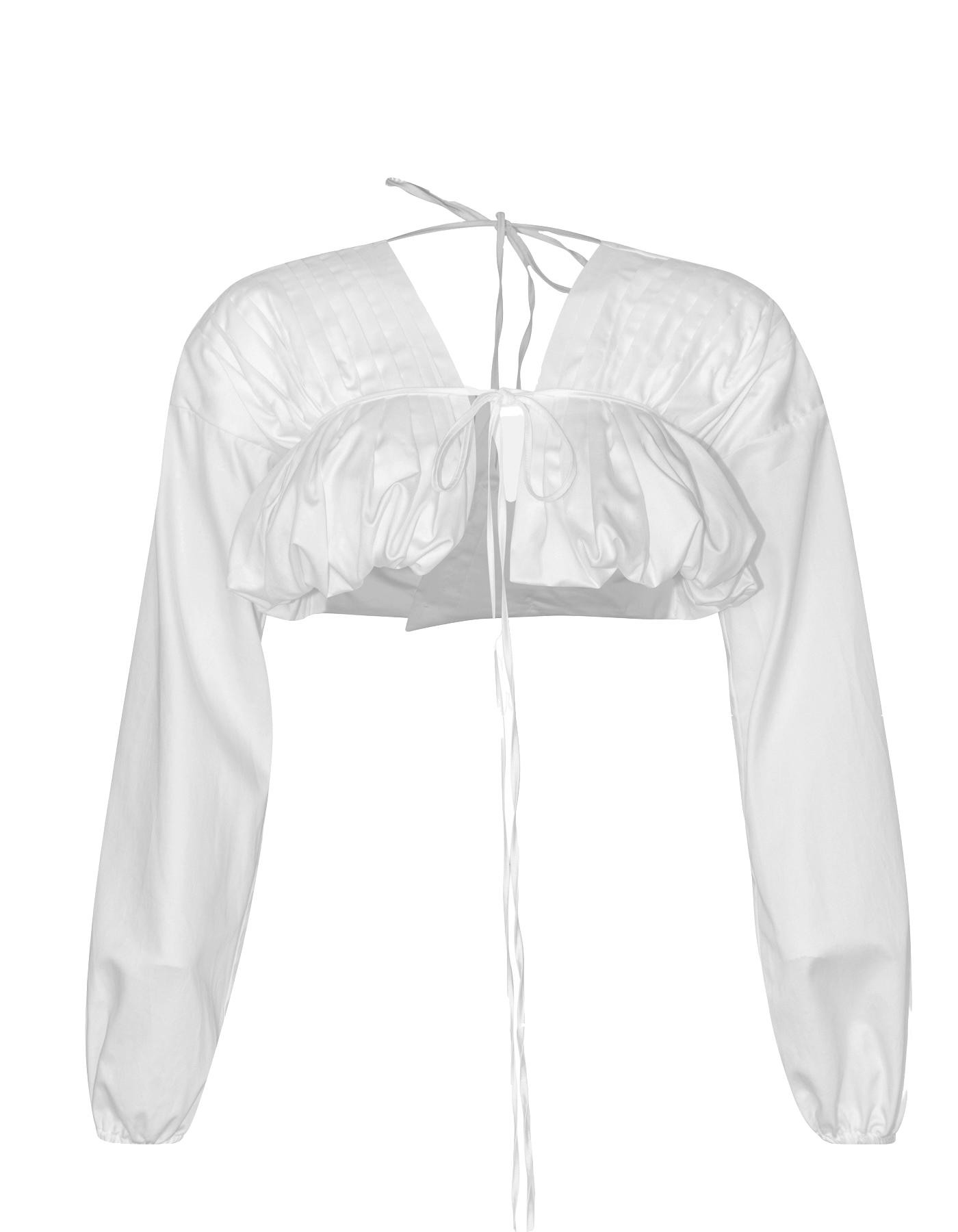 ARLETTE White Long Sleeve Ruched Top made by MAET