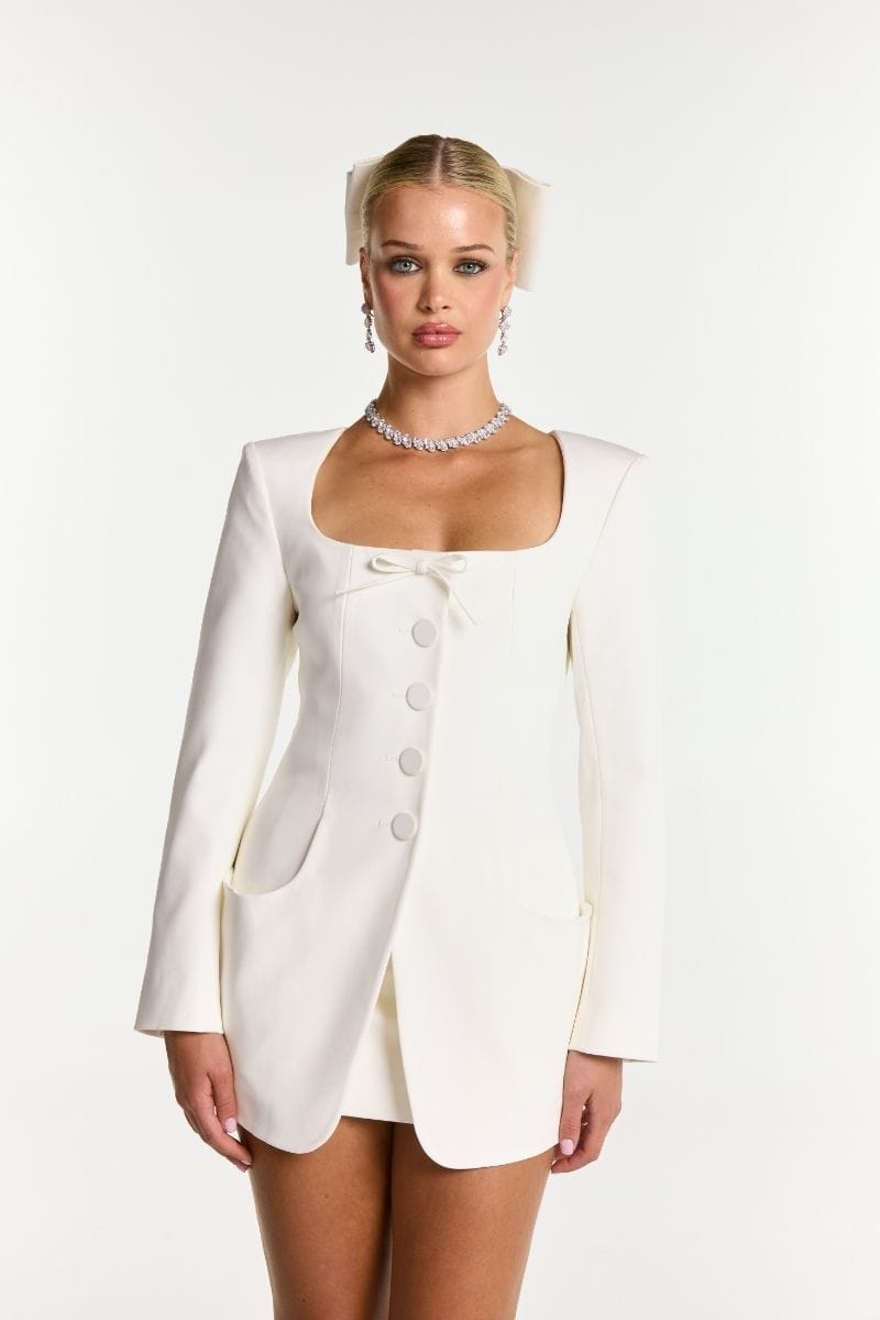 Tiffani Blazer (White) made by Nana Jacqueline