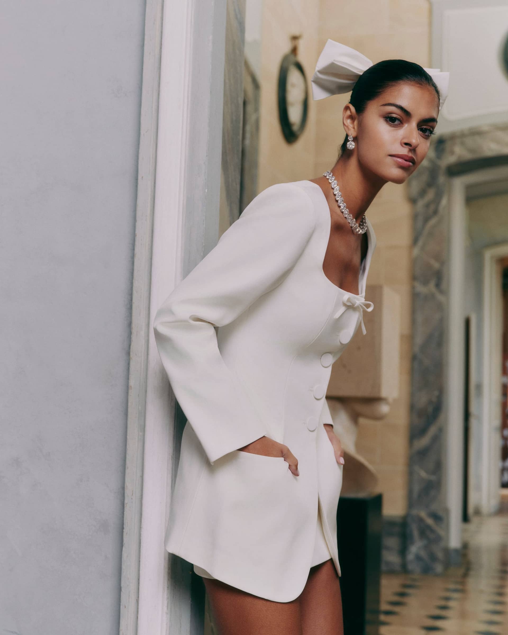 Tiffani Blazer (White) made by Nana Jacqueline