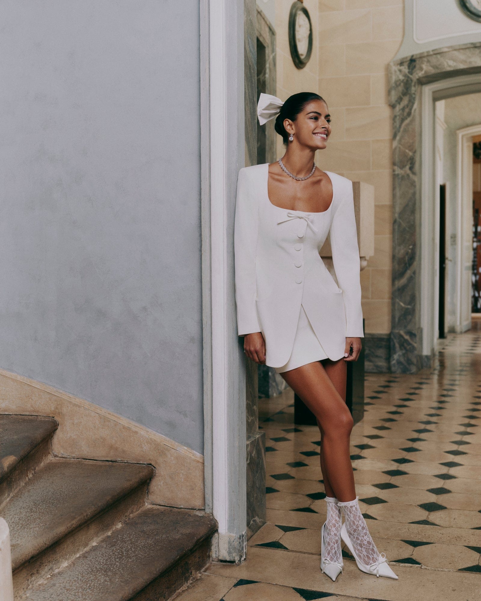 Tiffani Blazer (White) made by Nana Jacqueline