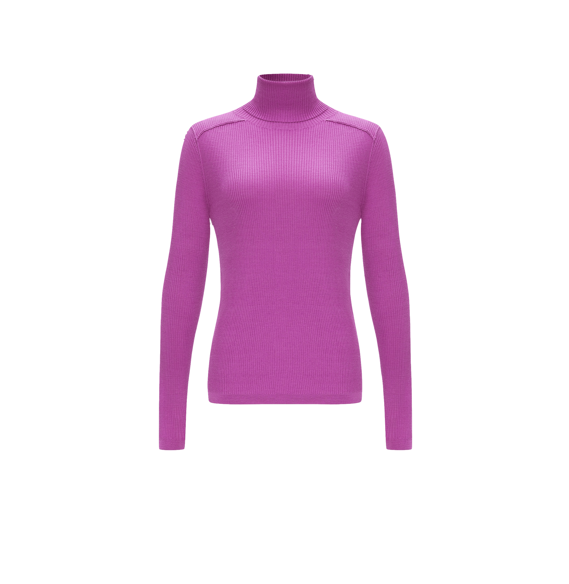 SILK AND CASHMERE RIBBED TURTLENECK TOP - CRUSH Wear in Purple made by CRUSH Collection