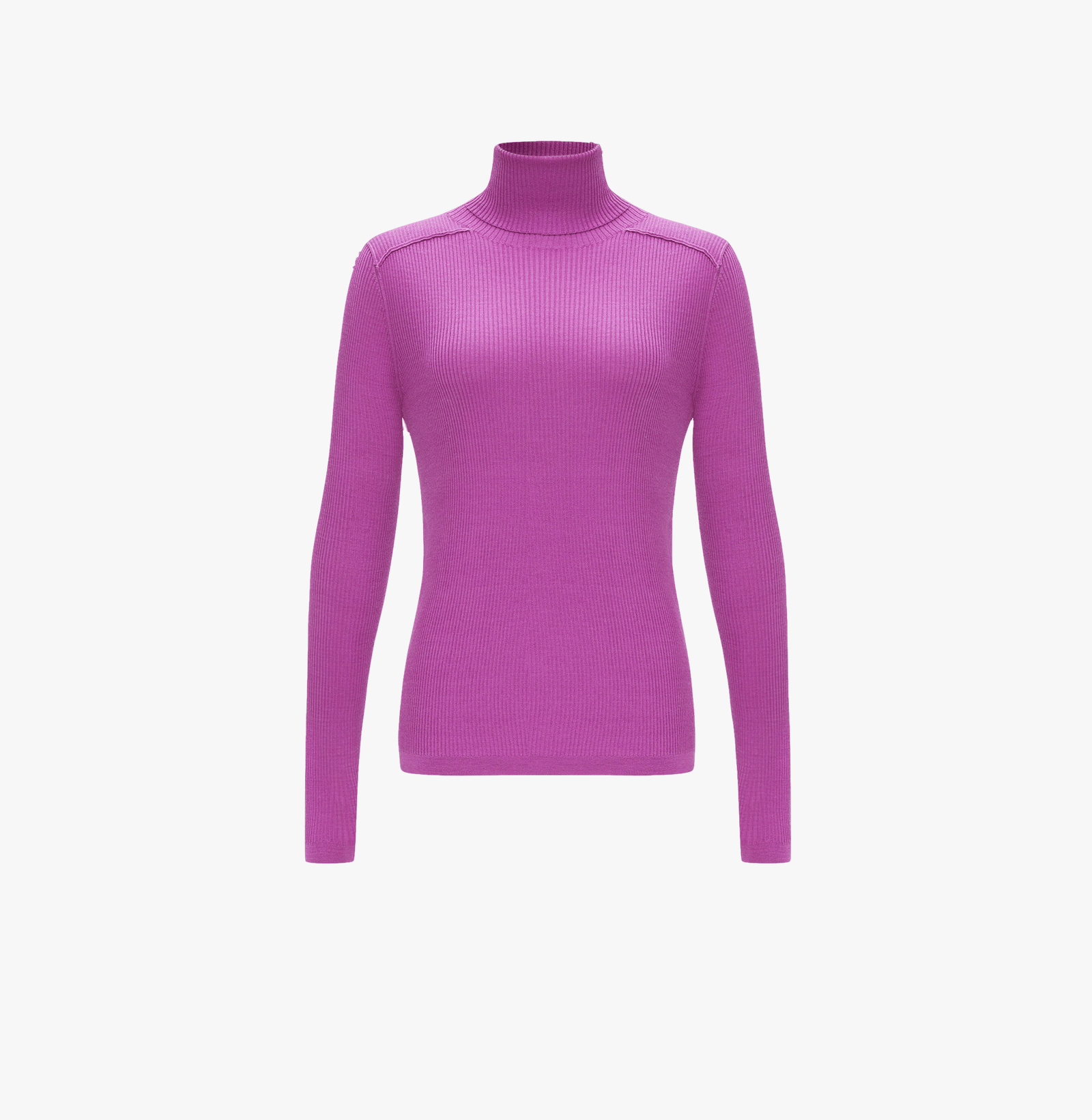 SILK AND CASHMERE RIBBED TURTLENECK TOP - CRUSH Wear in Purple made by CRUSH Collection