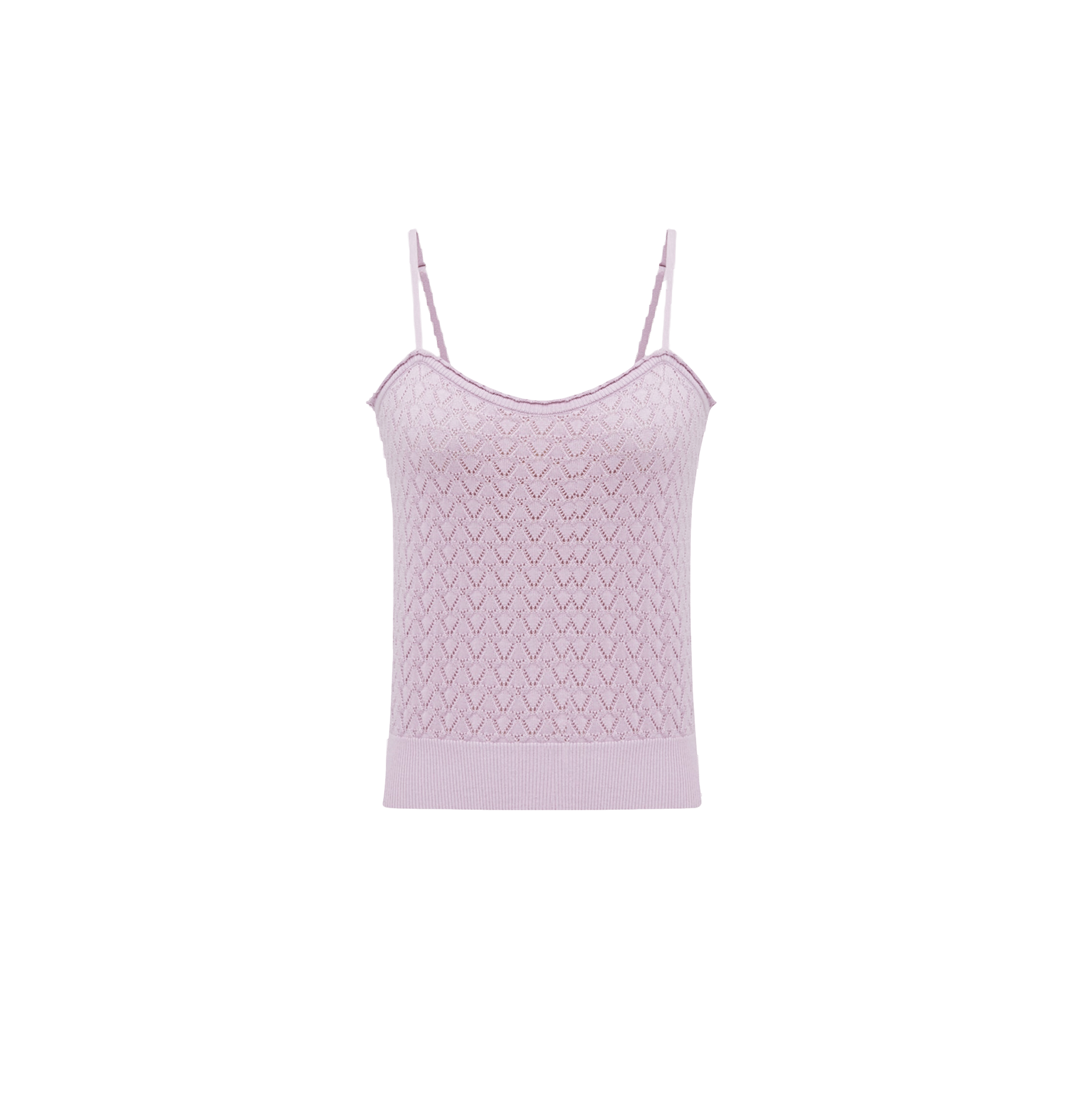 POINTELLE SILK AND COTTON BLEND TANK TOP in Purple made by CRUSH Collection