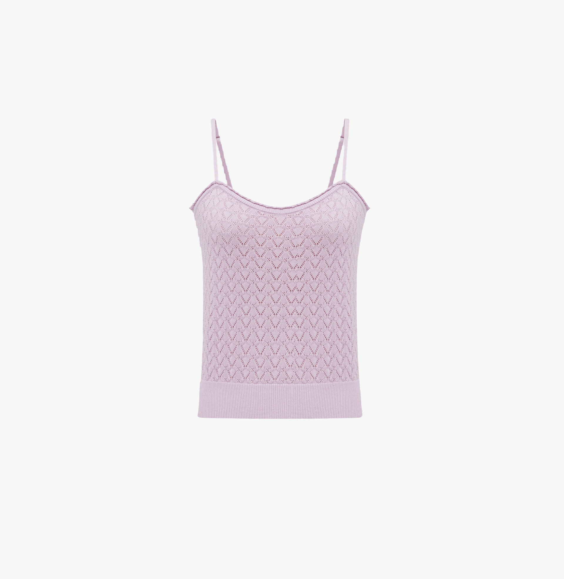 POINTELLE SILK AND COTTON BLEND TANK TOP in Purple made by CRUSH Collection