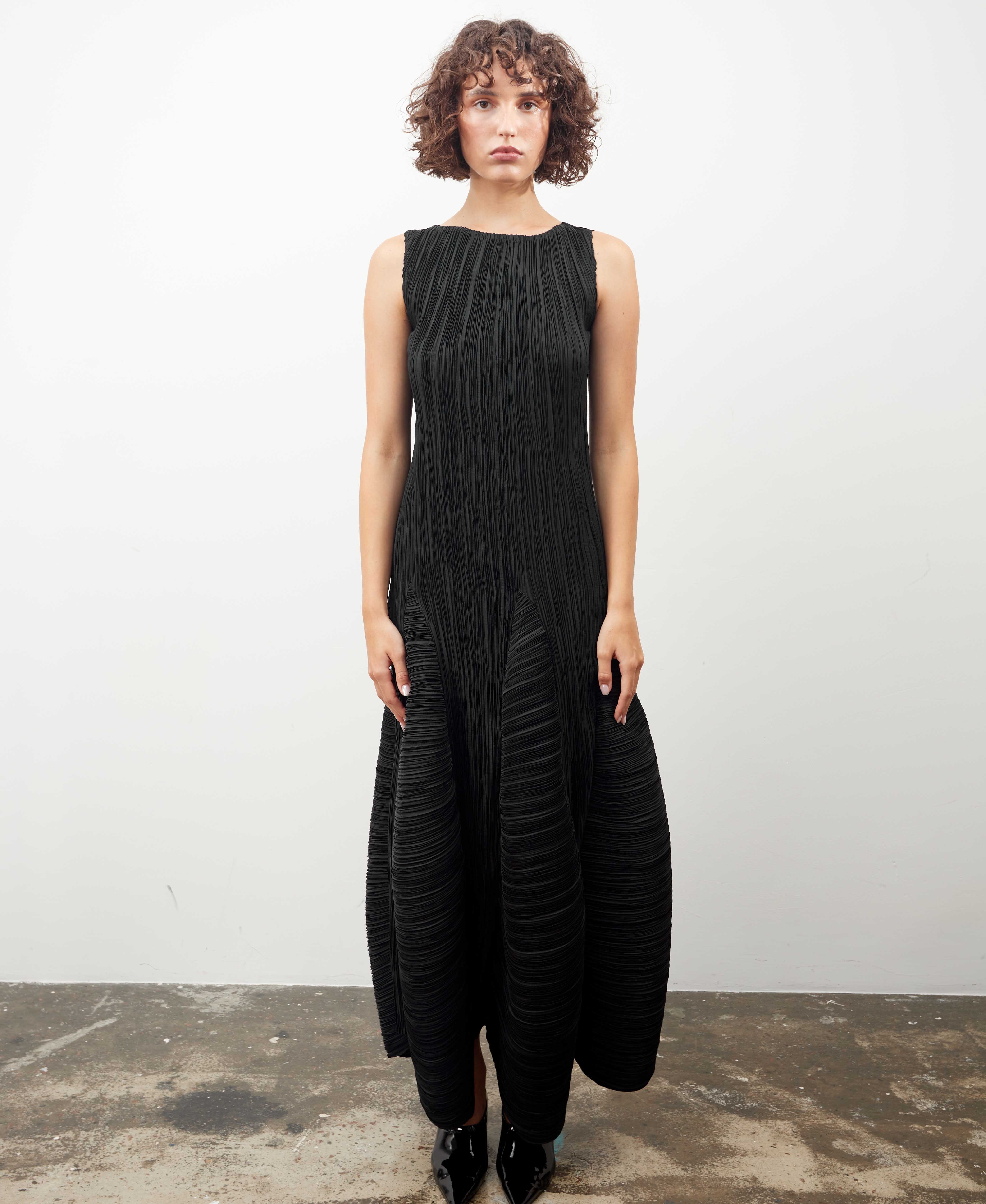 Maxi sleeveless pleated DRESS made by Tamar Keburia