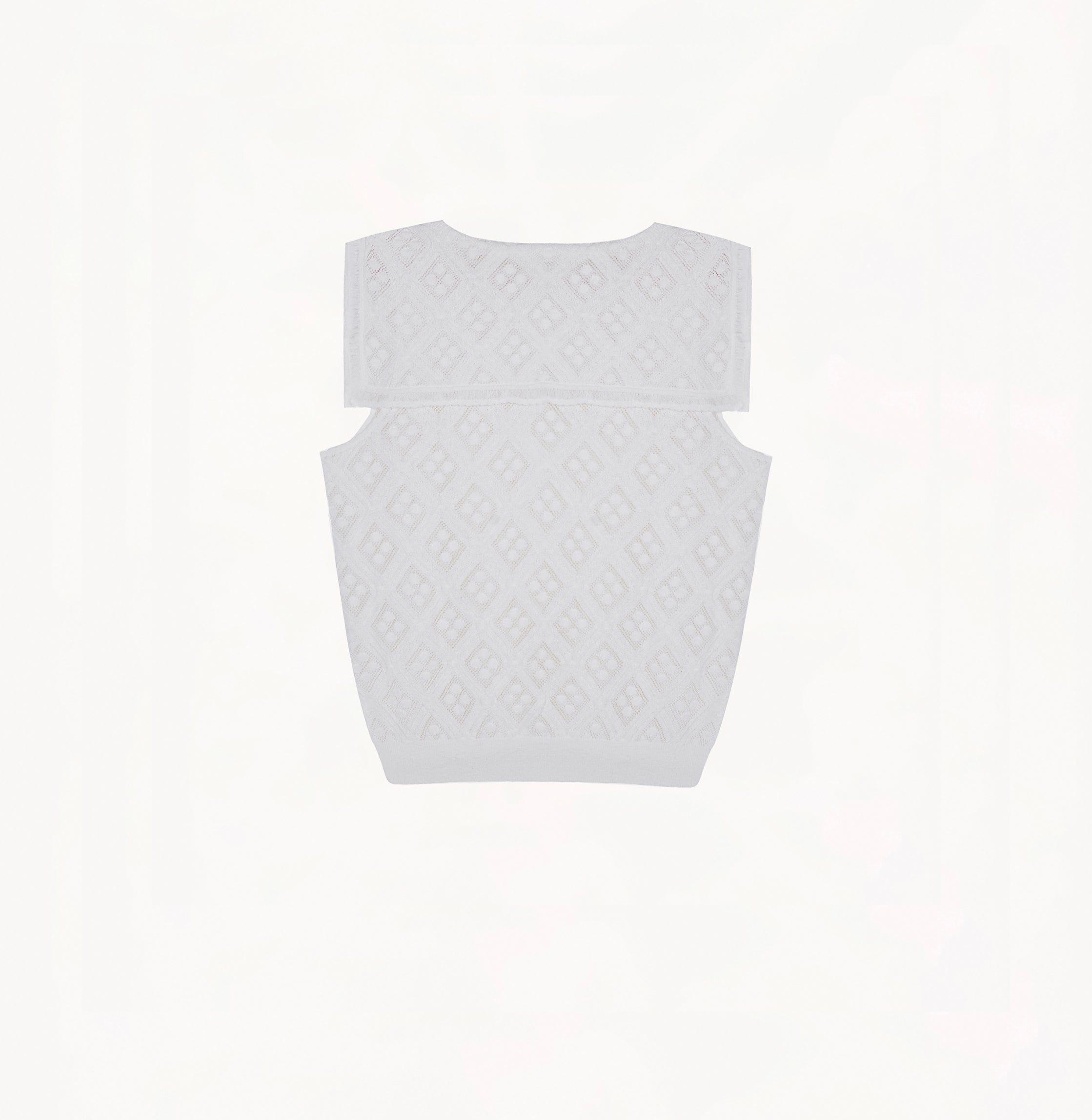 DIAMOND POINTELLE SAILOR COLLAR TANK TOP made by CRUSH Collection
