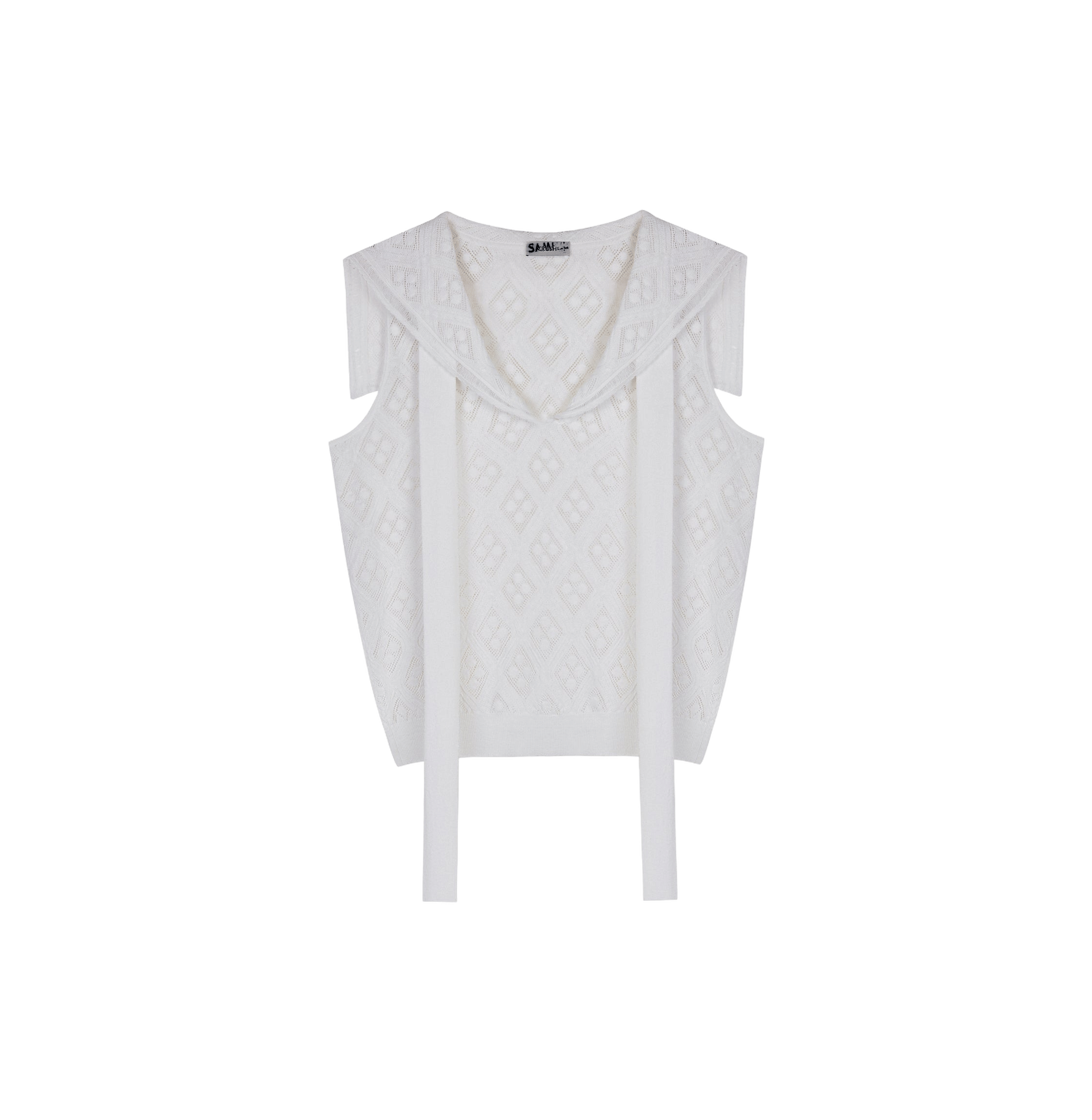 DIAMOND POINTELLE SAILOR COLLAR TANK TOP made by CRUSH Collection