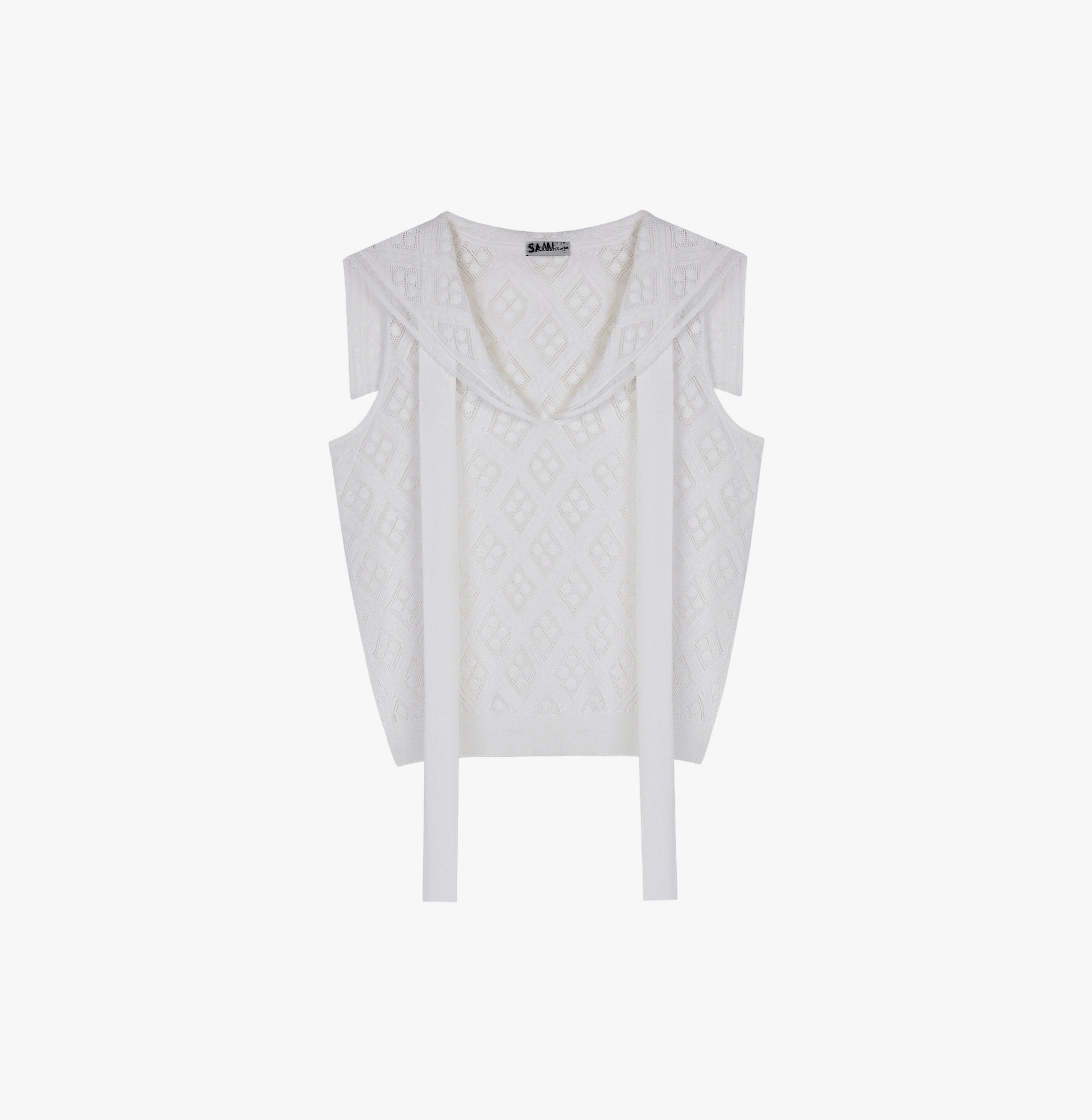 DIAMOND POINTELLE SAILOR COLLAR TANK TOP made by CRUSH Collection