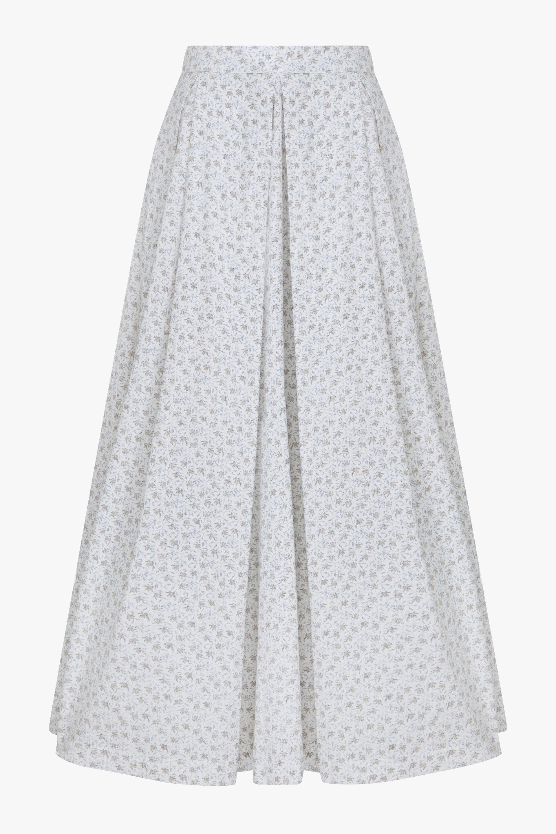 June Printed Cotton Midi Skirt in Cannoli Cream made by Nazli Ceren