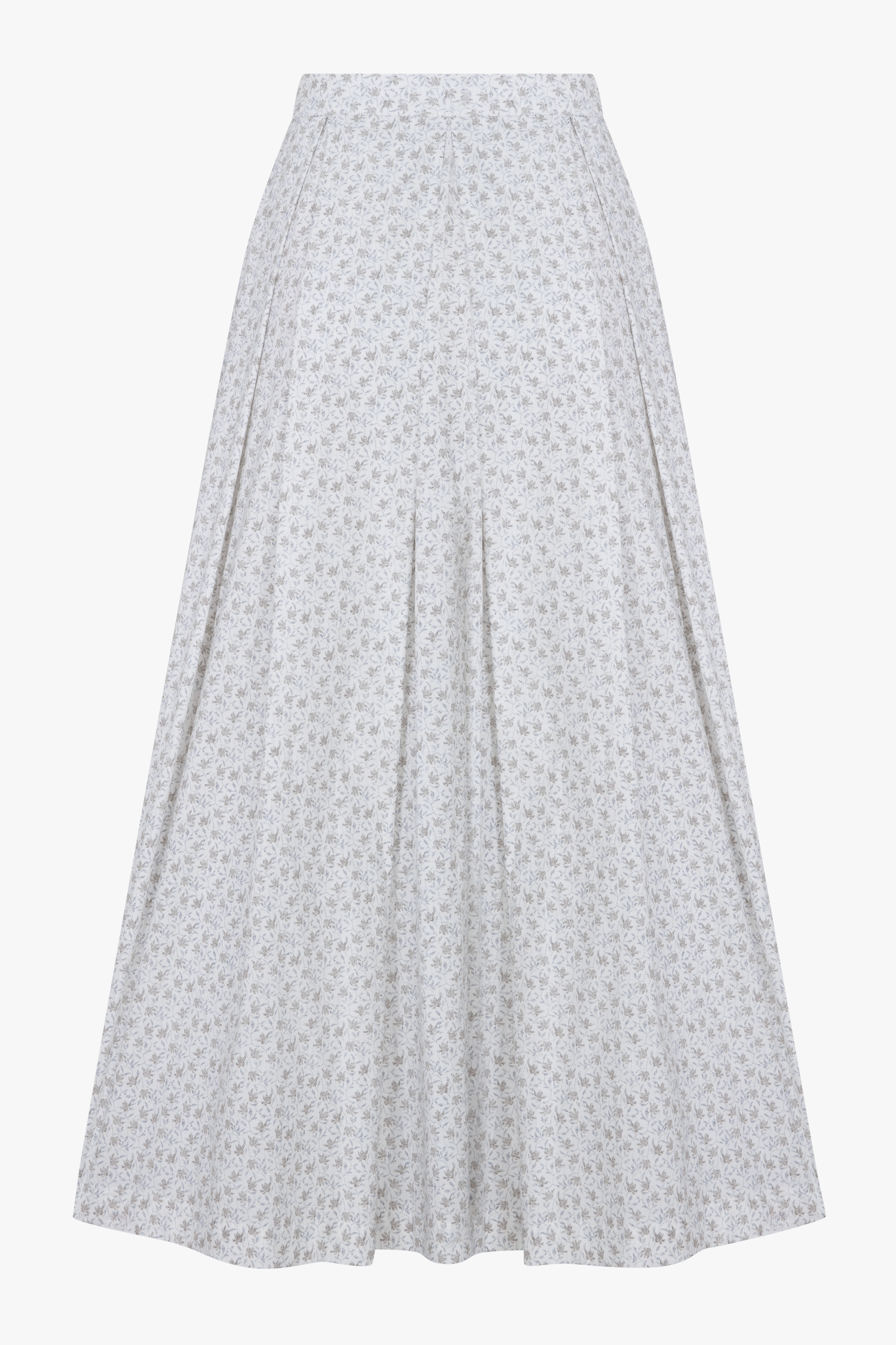 June Printed Cotton Midi Skirt in Cannoli Cream made by Nazli Ceren