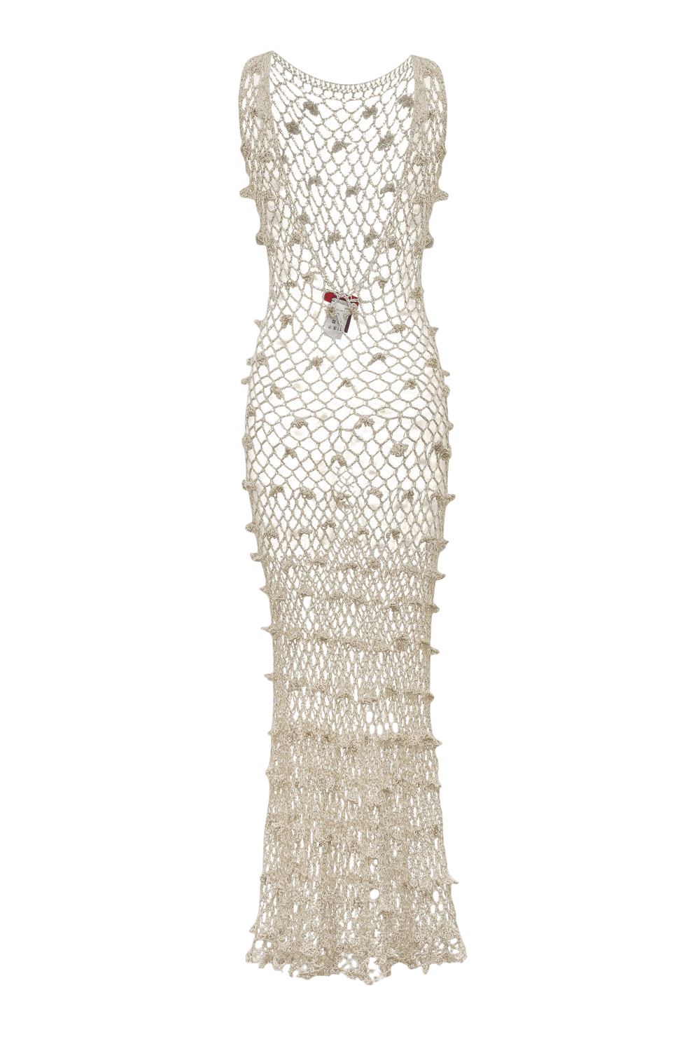 Malva Metallic Handmade Crochet Maxi Dress made by ANDREEVA