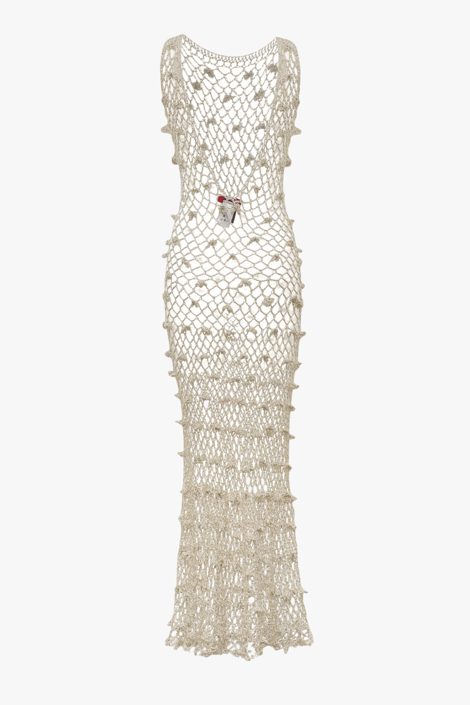 Malva Metallic Handmade Crochet Maxi Dress made by ANDREEVA