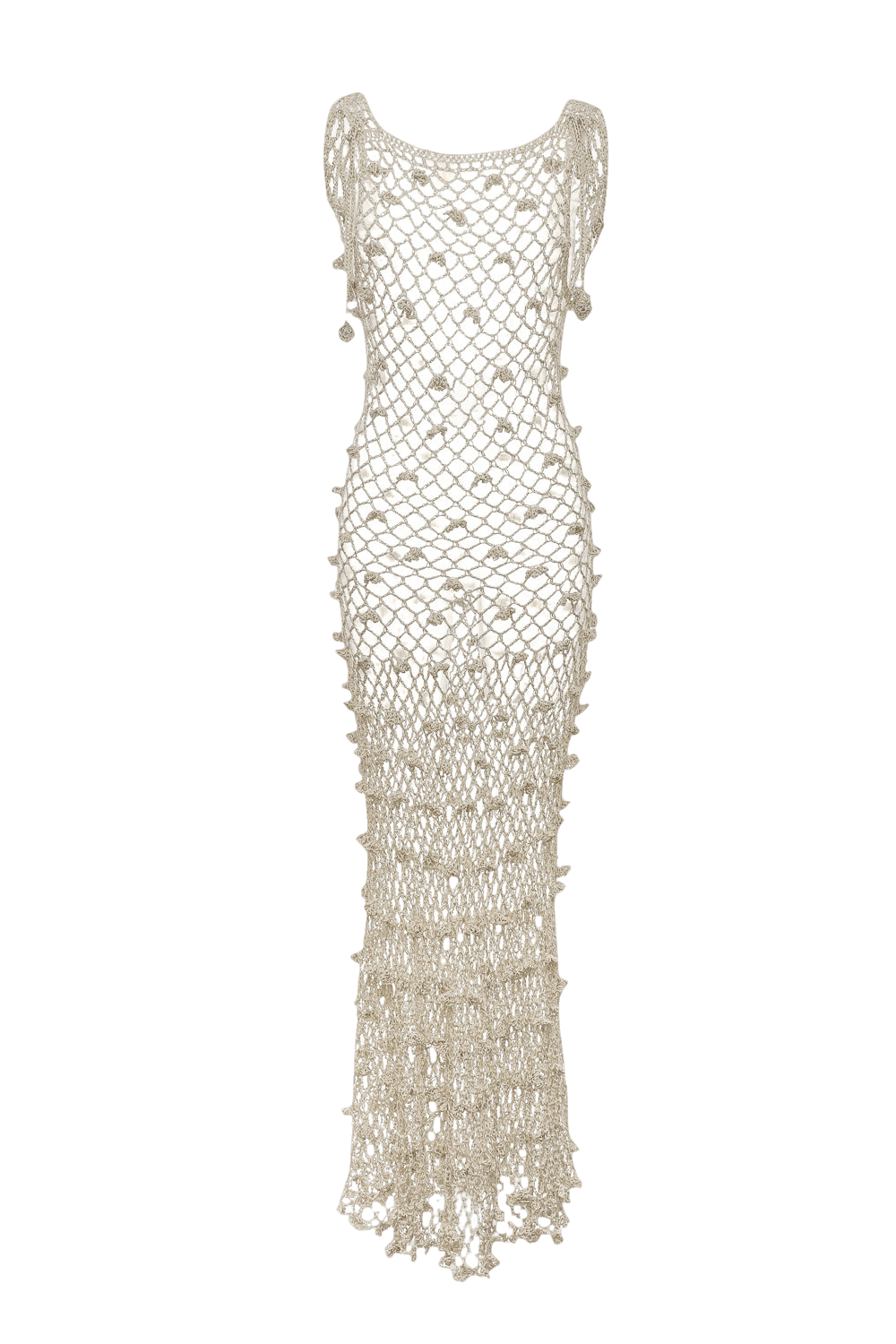 Malva Metallic Handmade Crochet Maxi Dress made by ANDREEVA