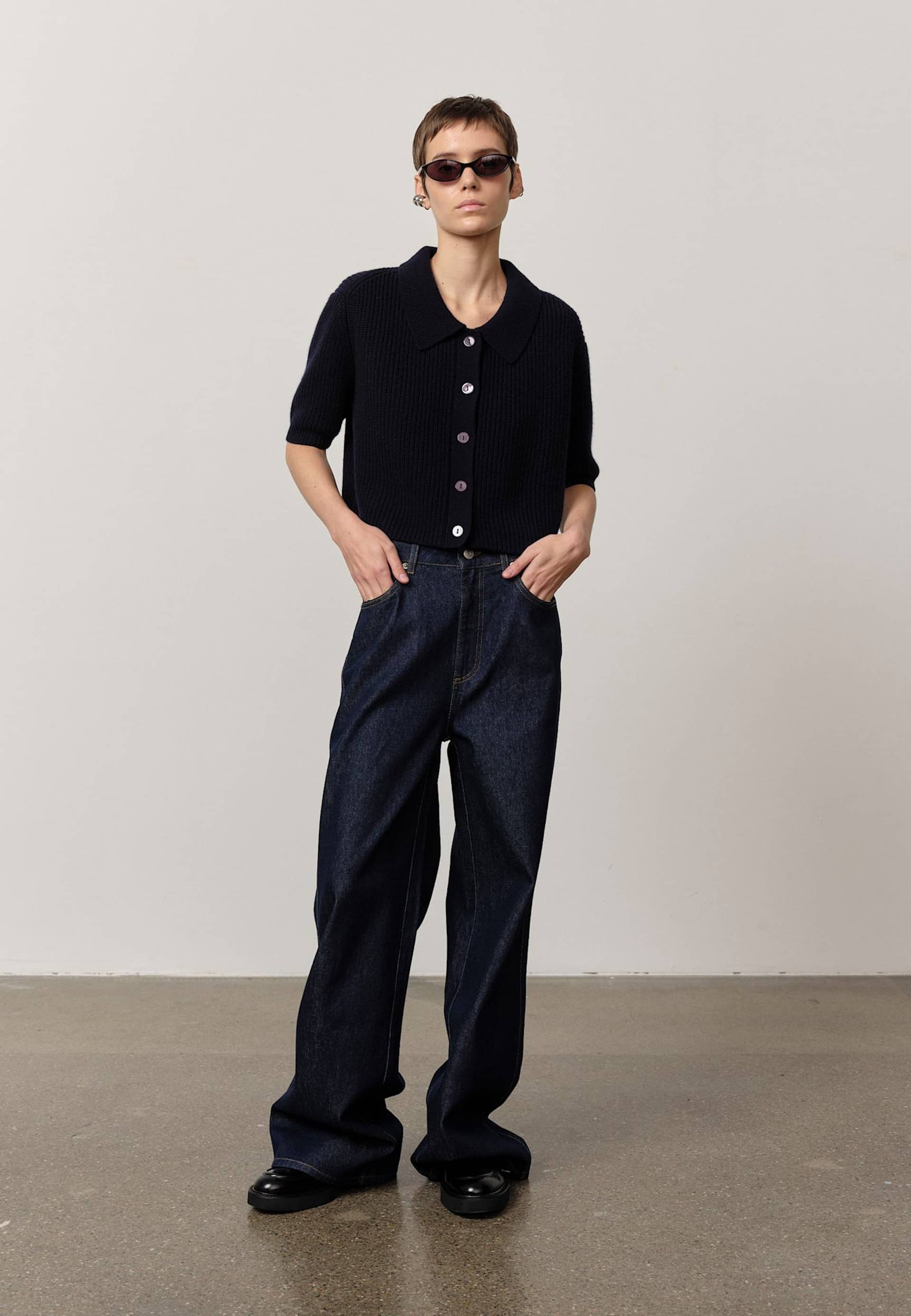 Aria Knit Cardigan - Navy made by HERSKIND