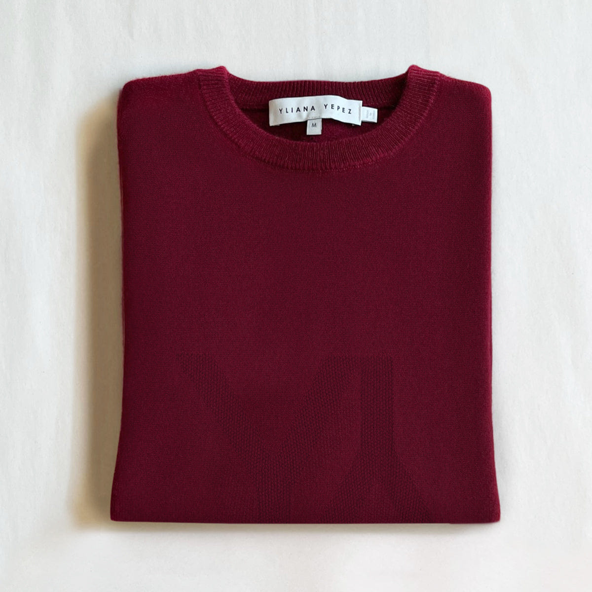 Boxy Sweater With YY Logo Bordeaux made by YLIANA YEPEZ