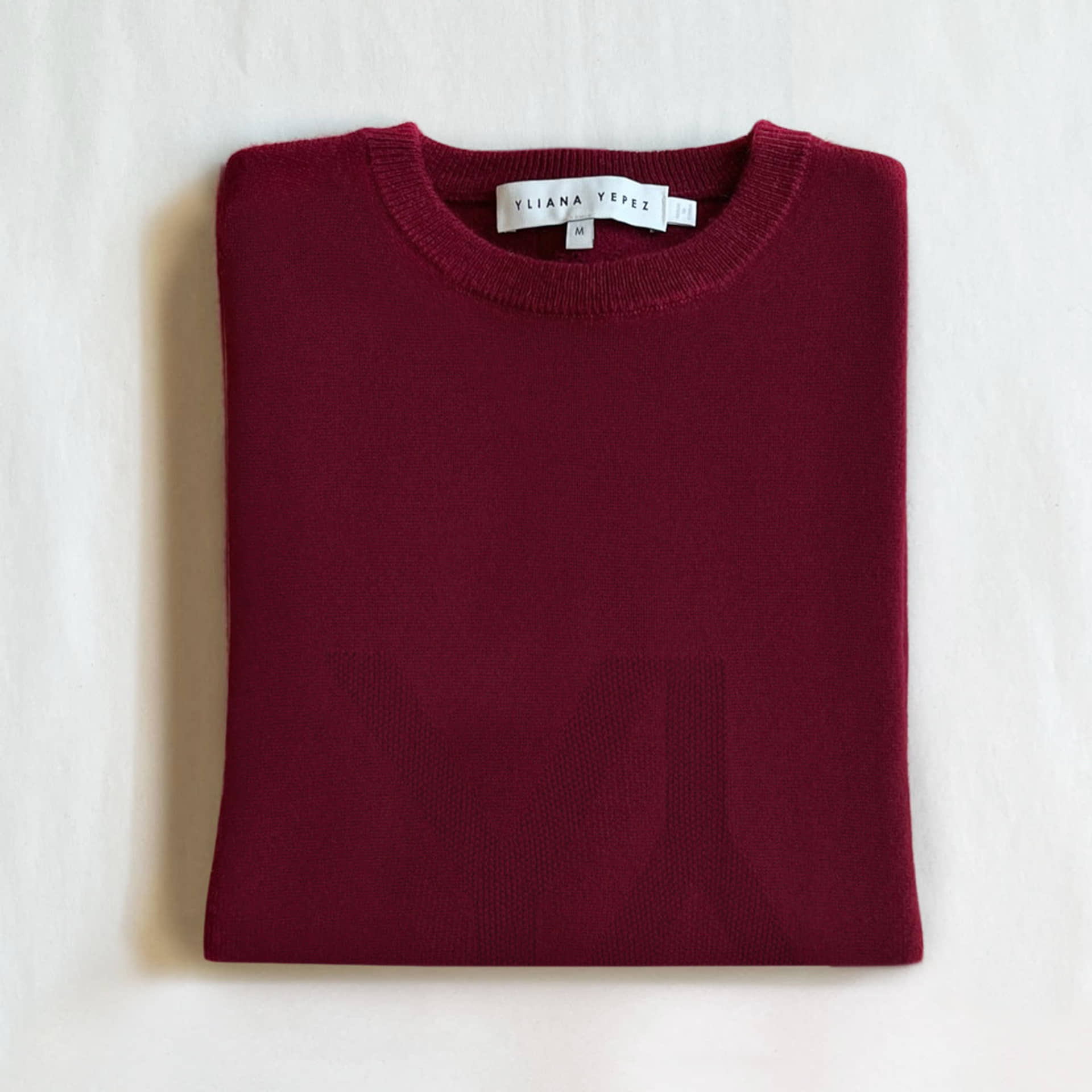 Boxy Sweater With YY Logo Bordeaux made by YLIANA YEPEZ