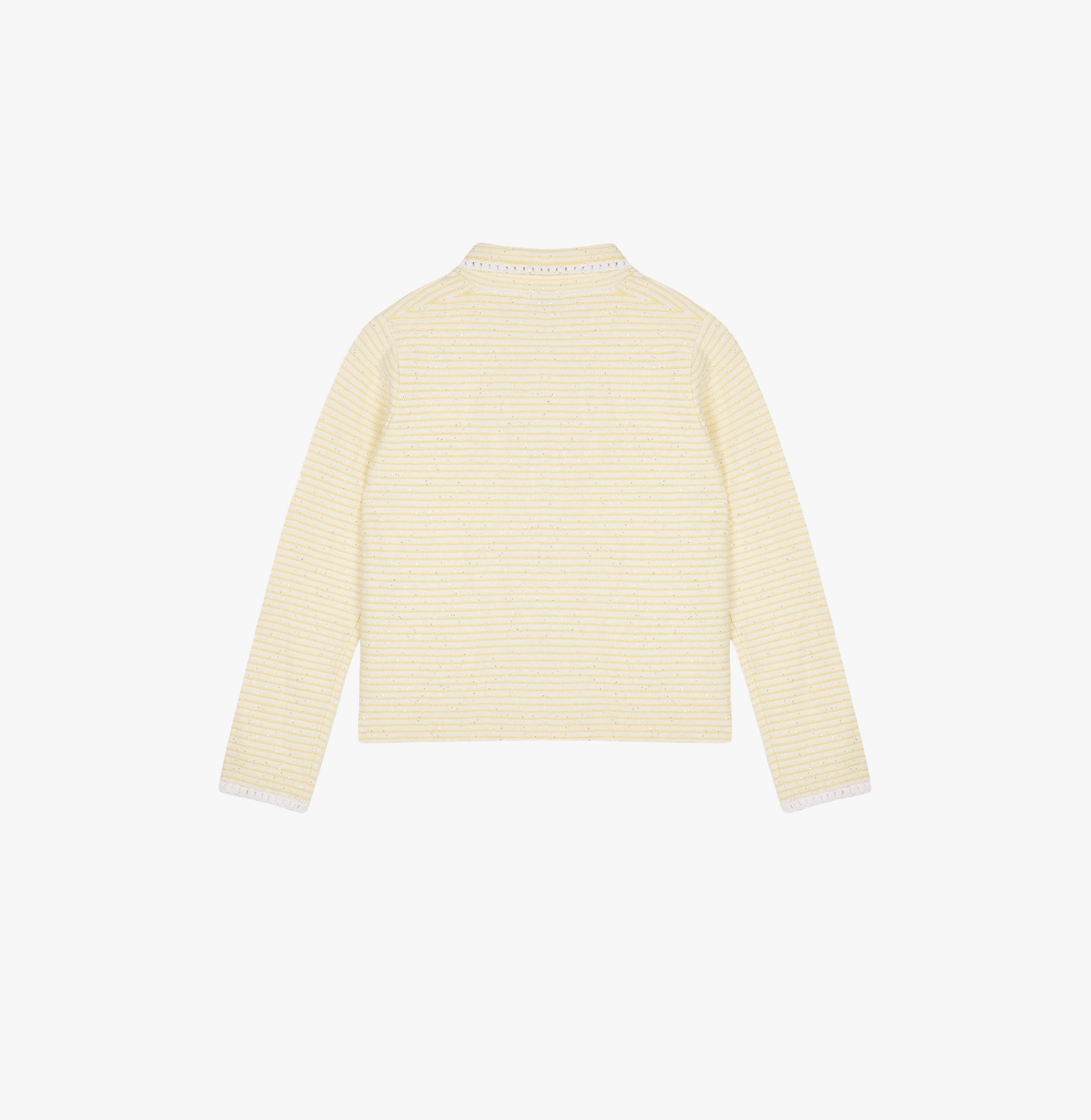 STRIPED HAND-CROCHETED EDGE CARDIGAN made by CRUSH Collection