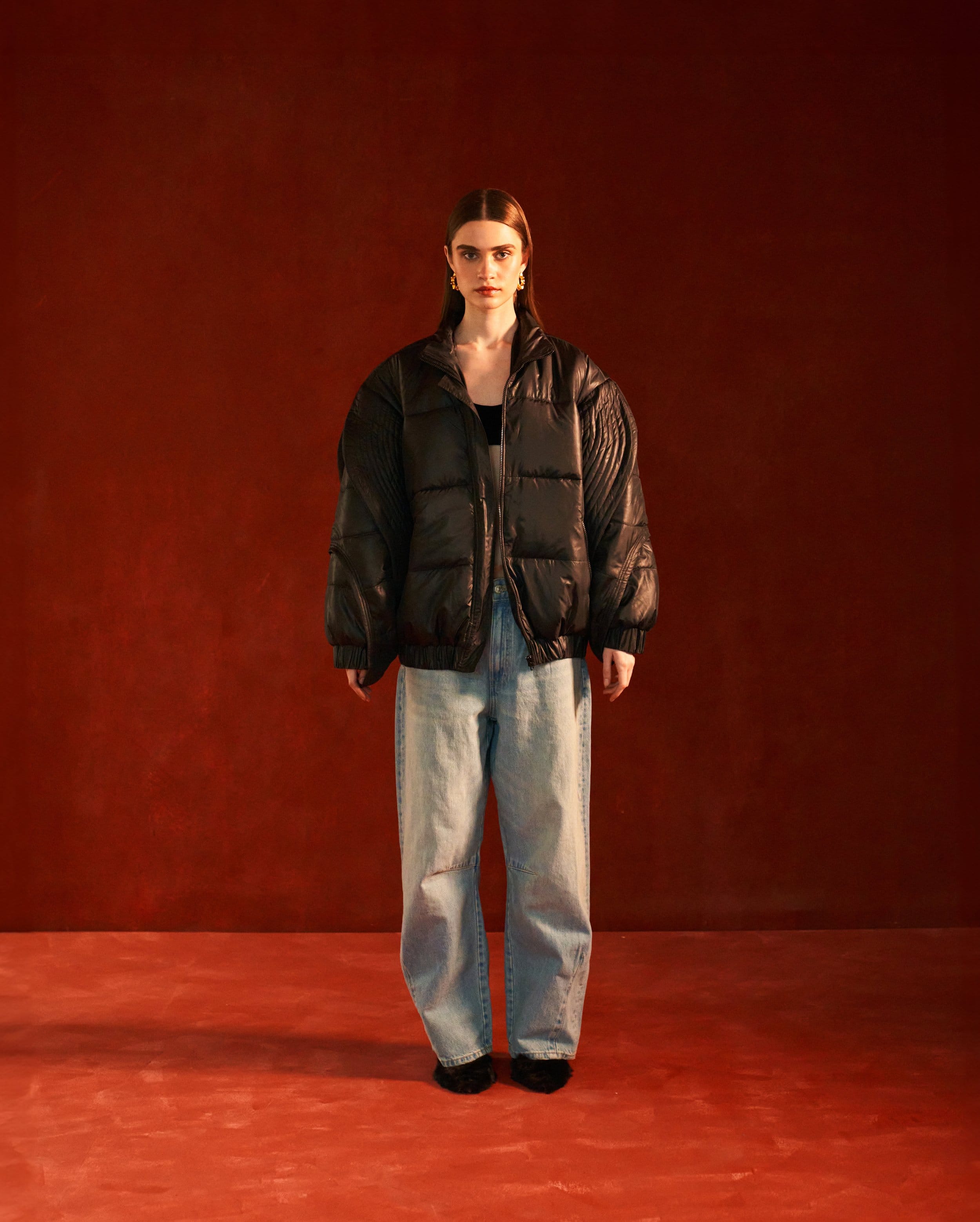 Black Puffer Jacket made by Szabo Sihag