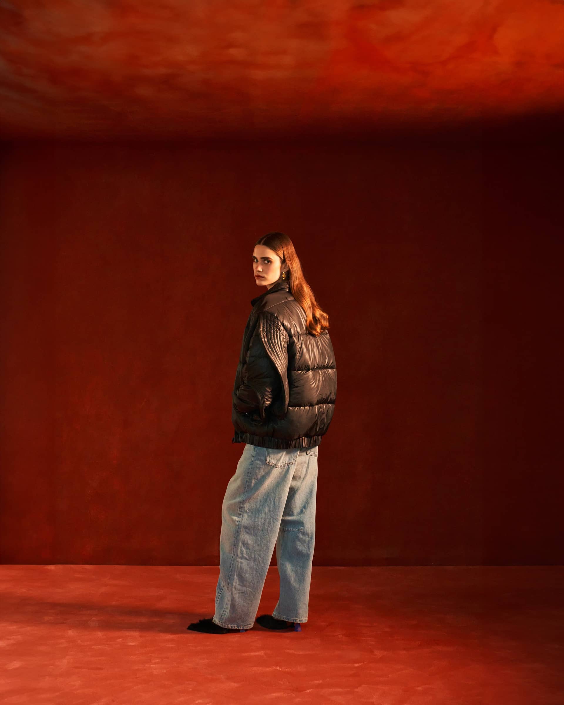 Black Puffer Jacket made by Szabo Sihag